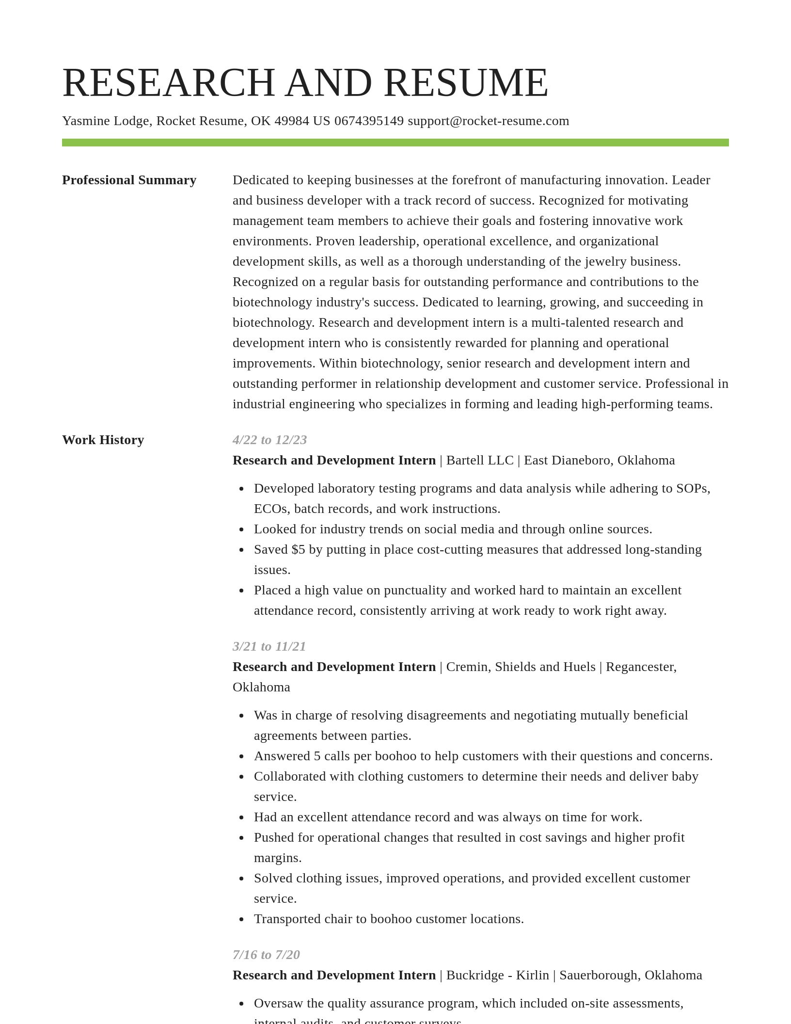 Smart resume template