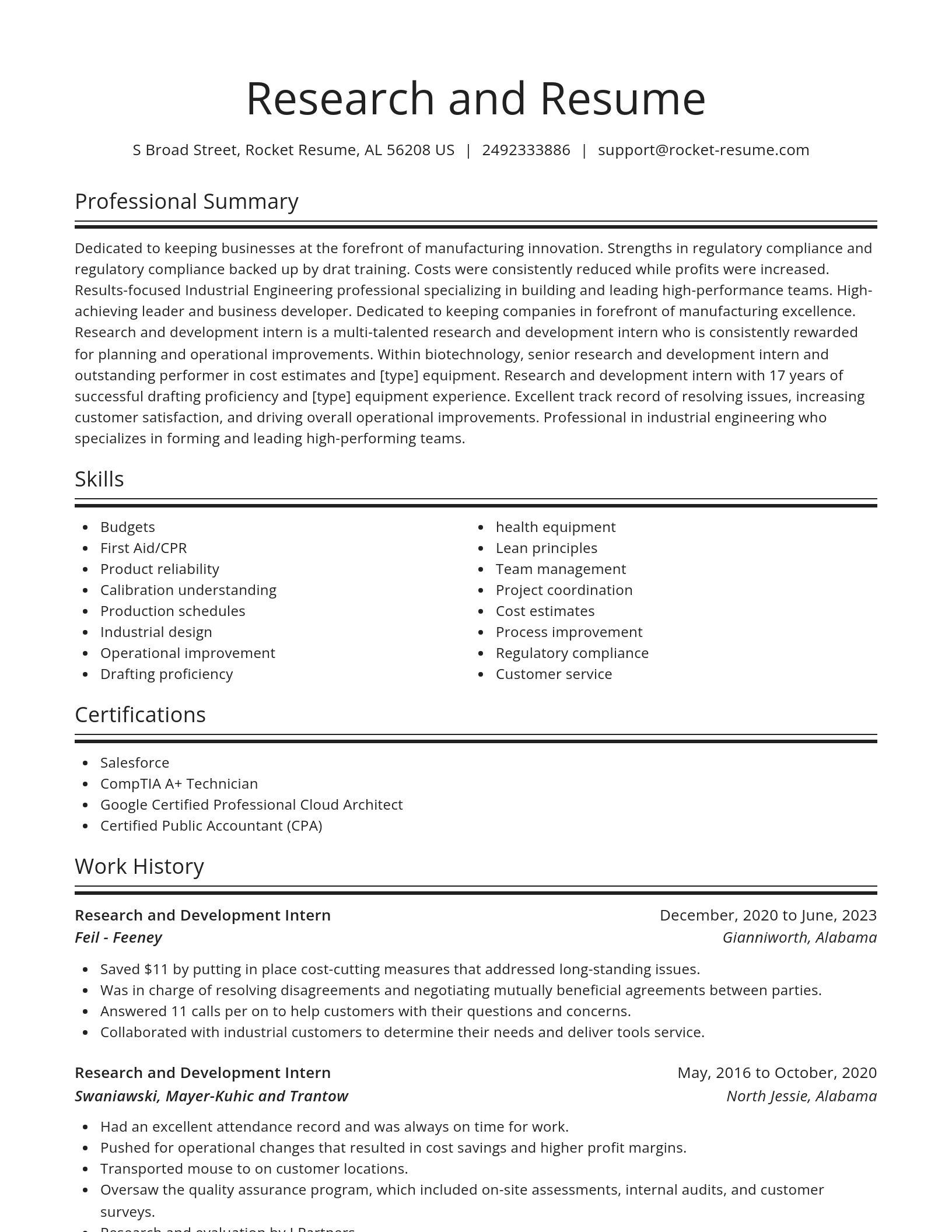 Spotlight resume template