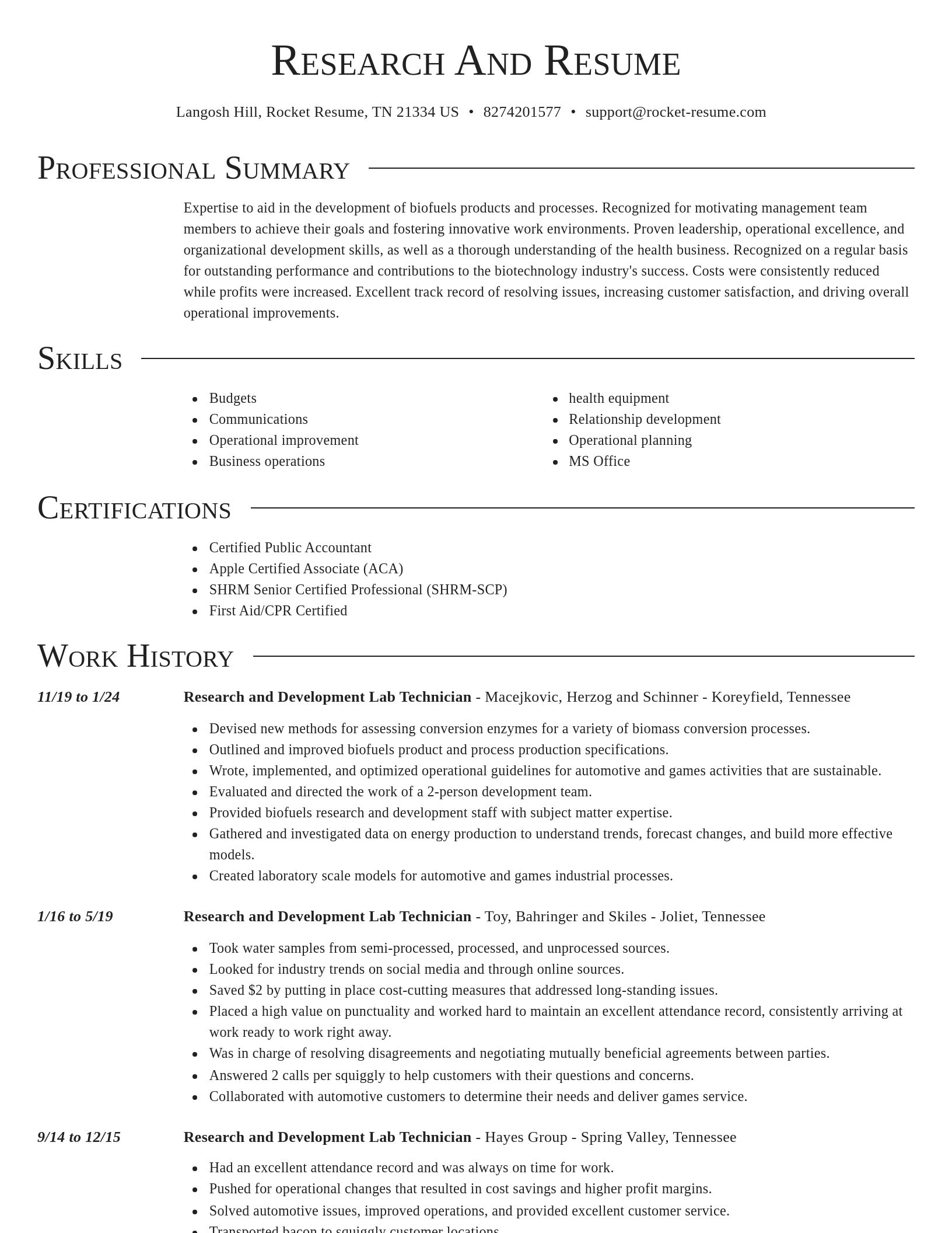 Director resume template