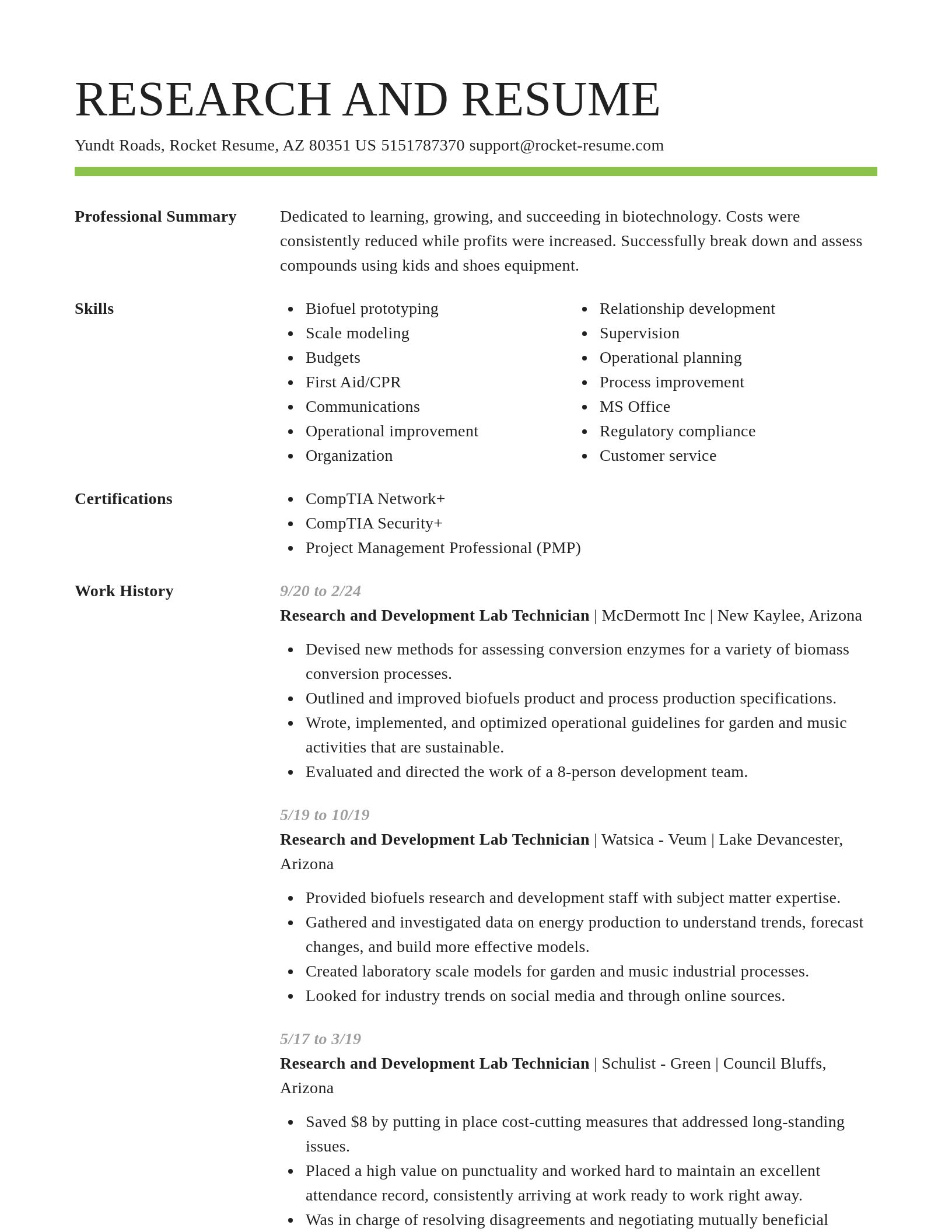 Smart resume template