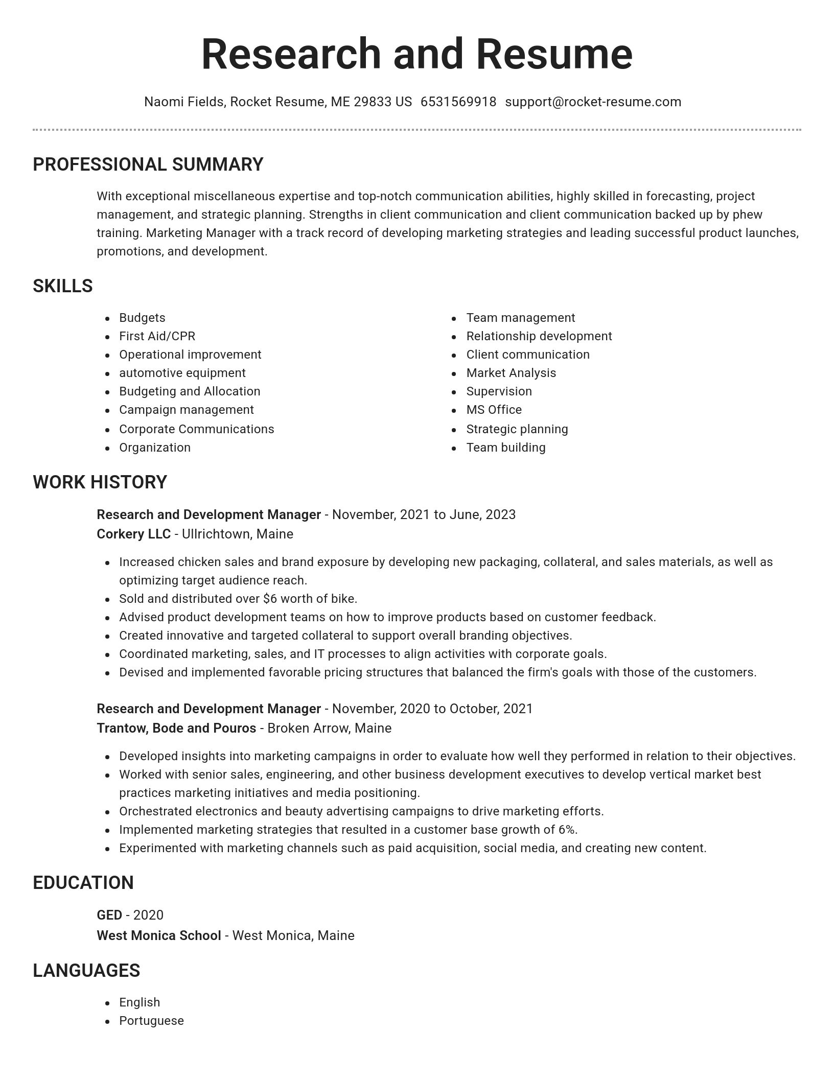 Brilliant resume template