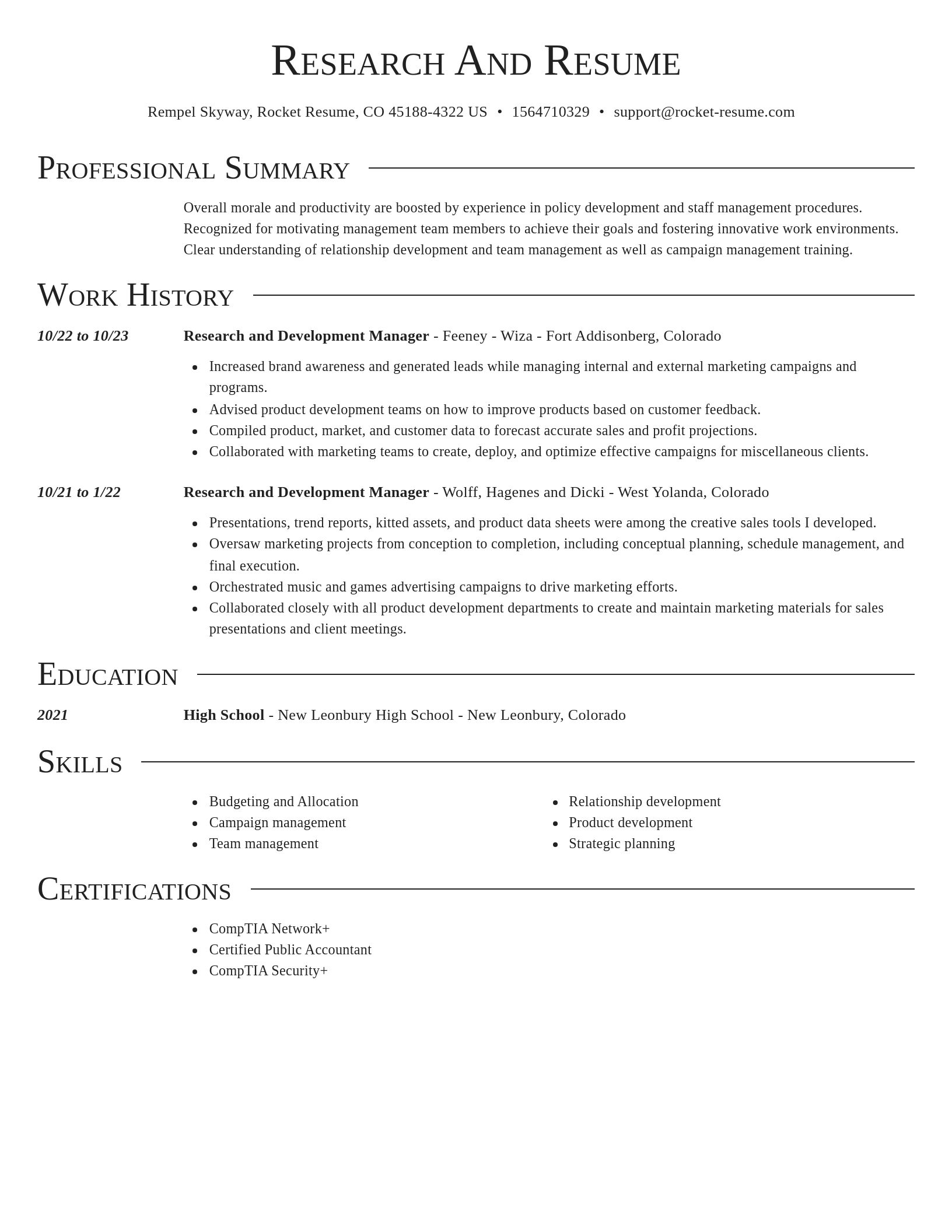 Director resume template