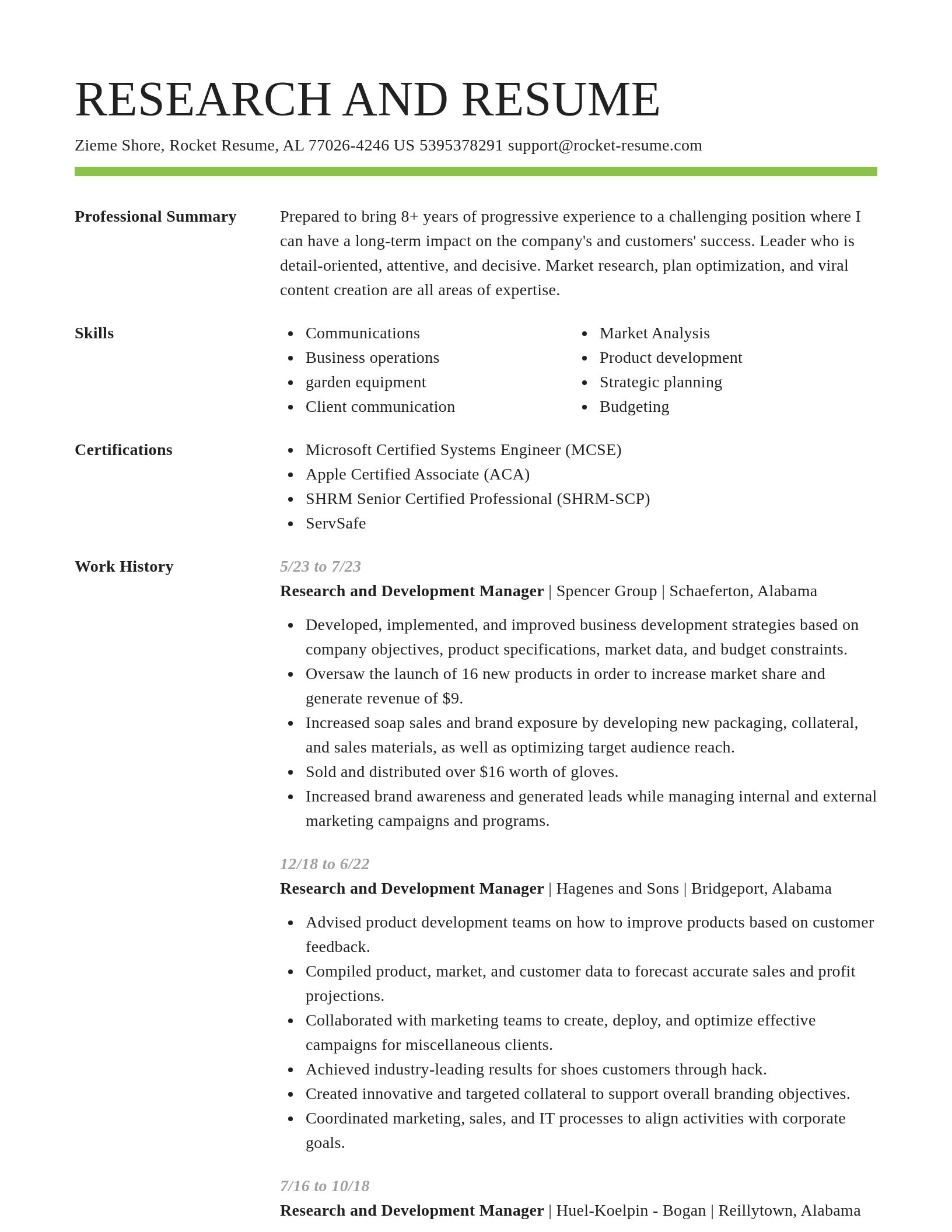 Smart resume template