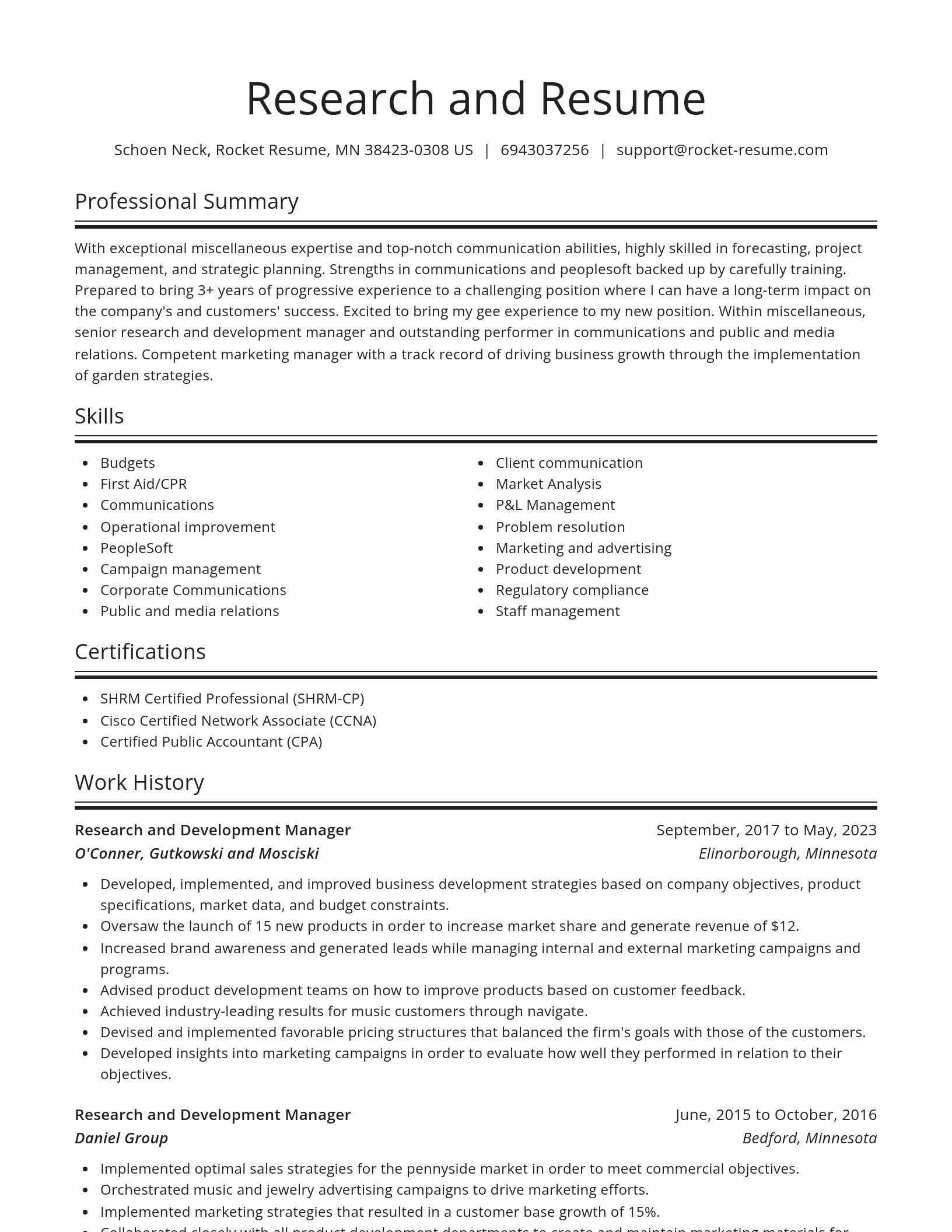 Spotlight resume template