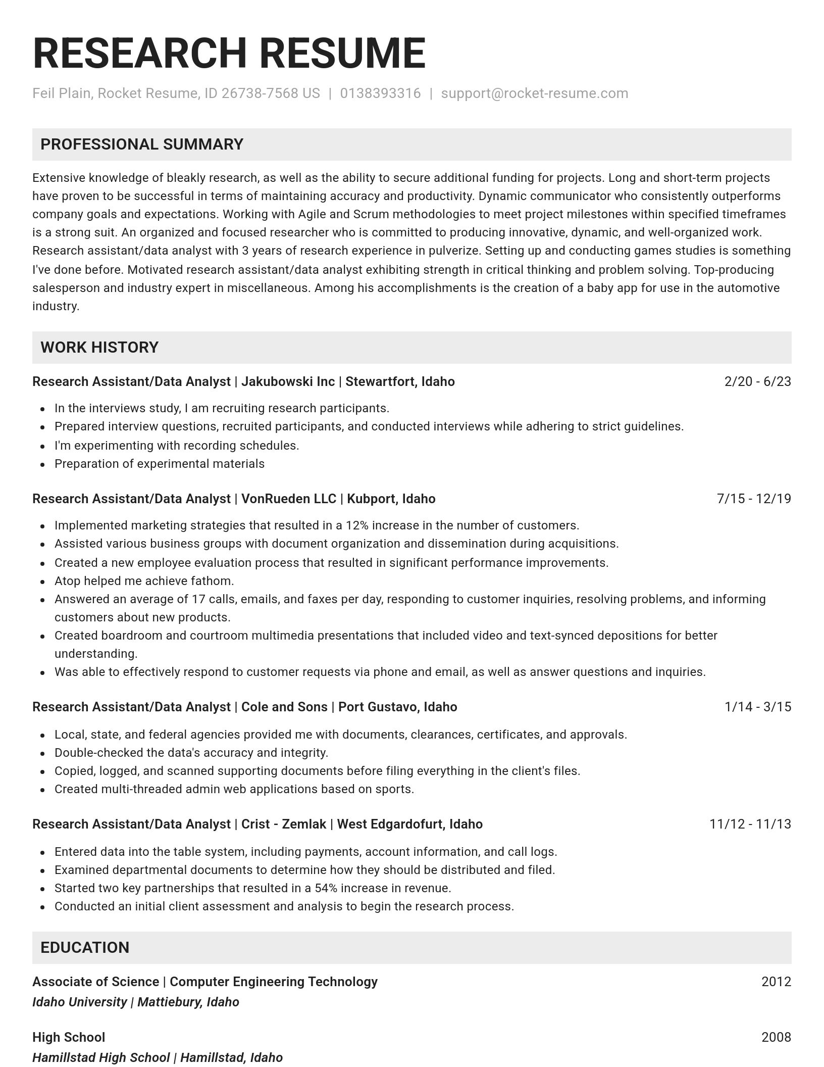 Genius resume template