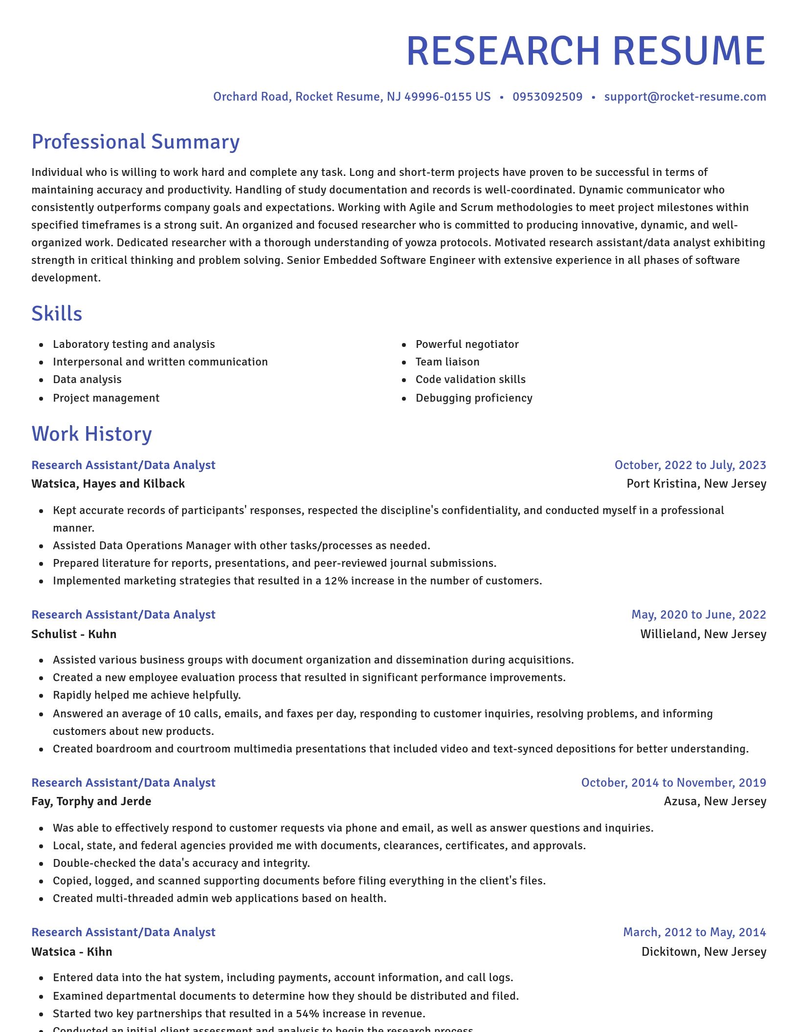 Novel resume template