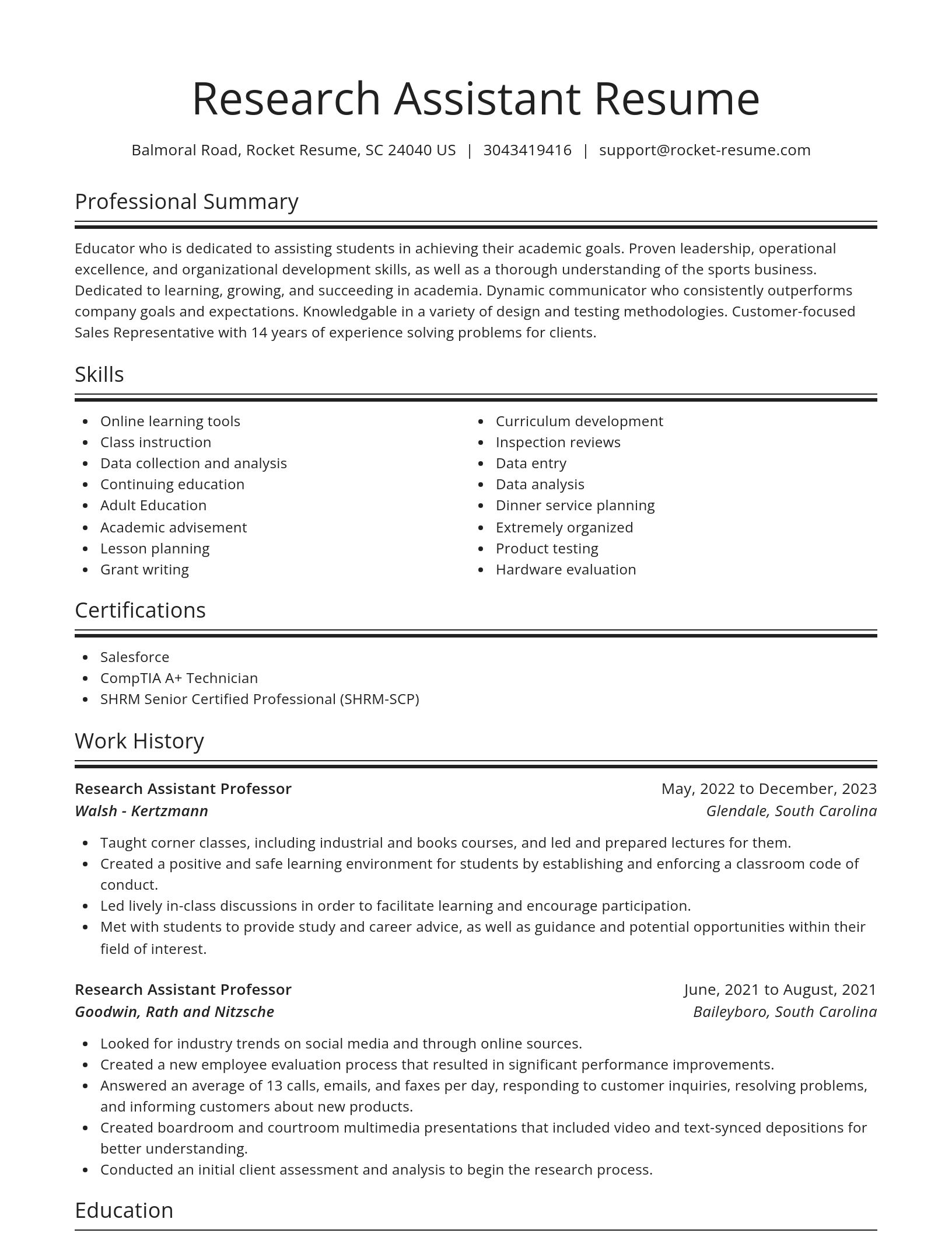 Spotlight resume template