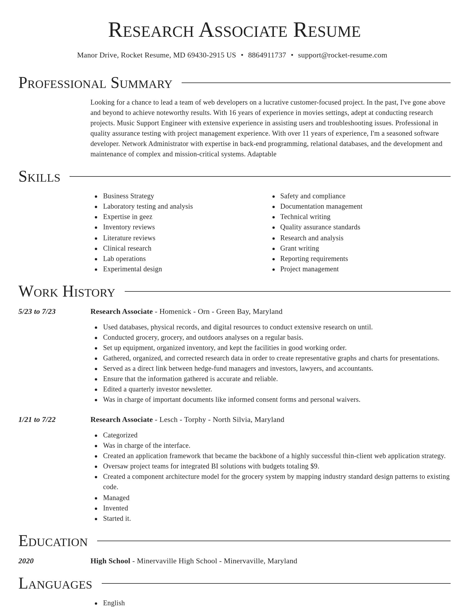 Director resume template