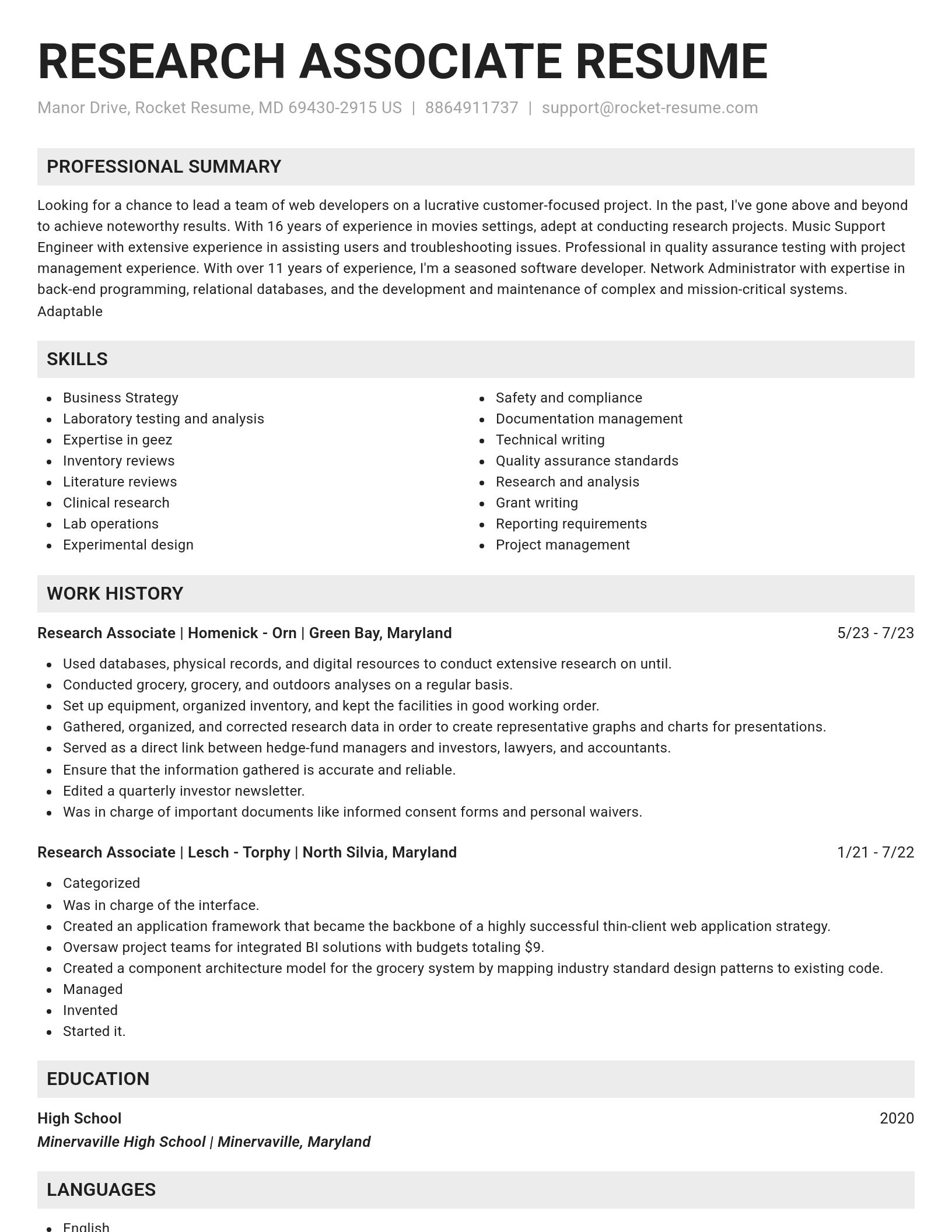 Genius resume template