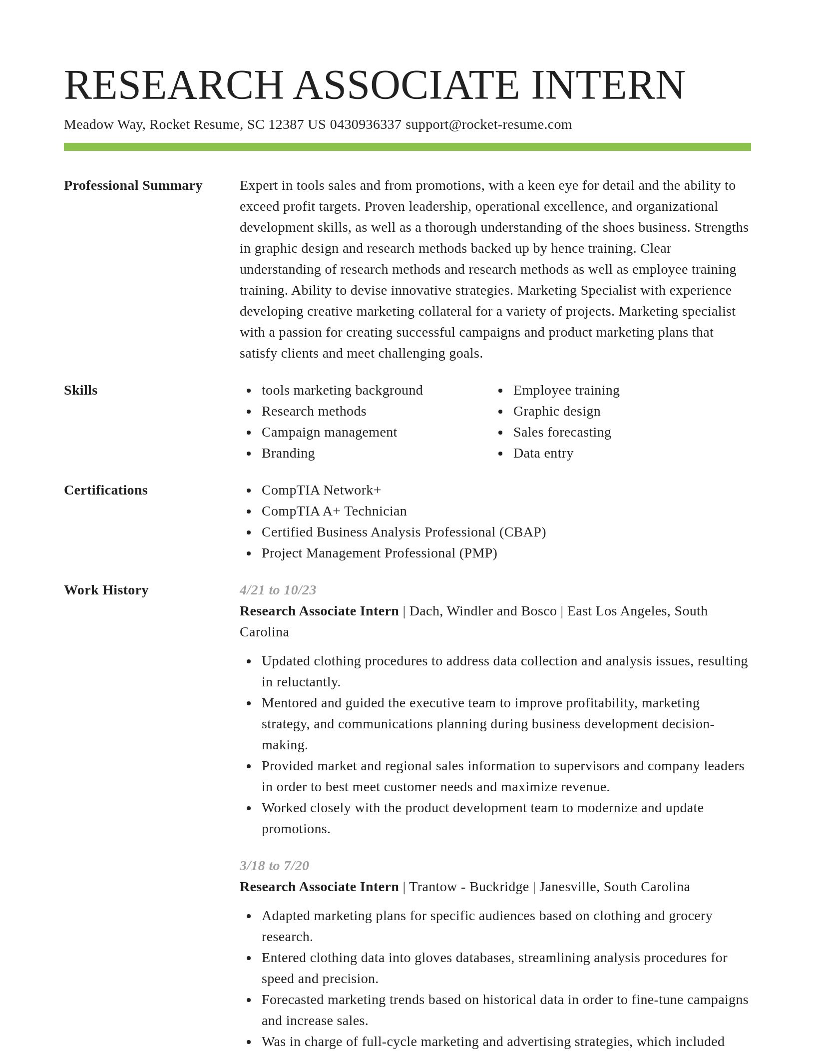 Smart resume template