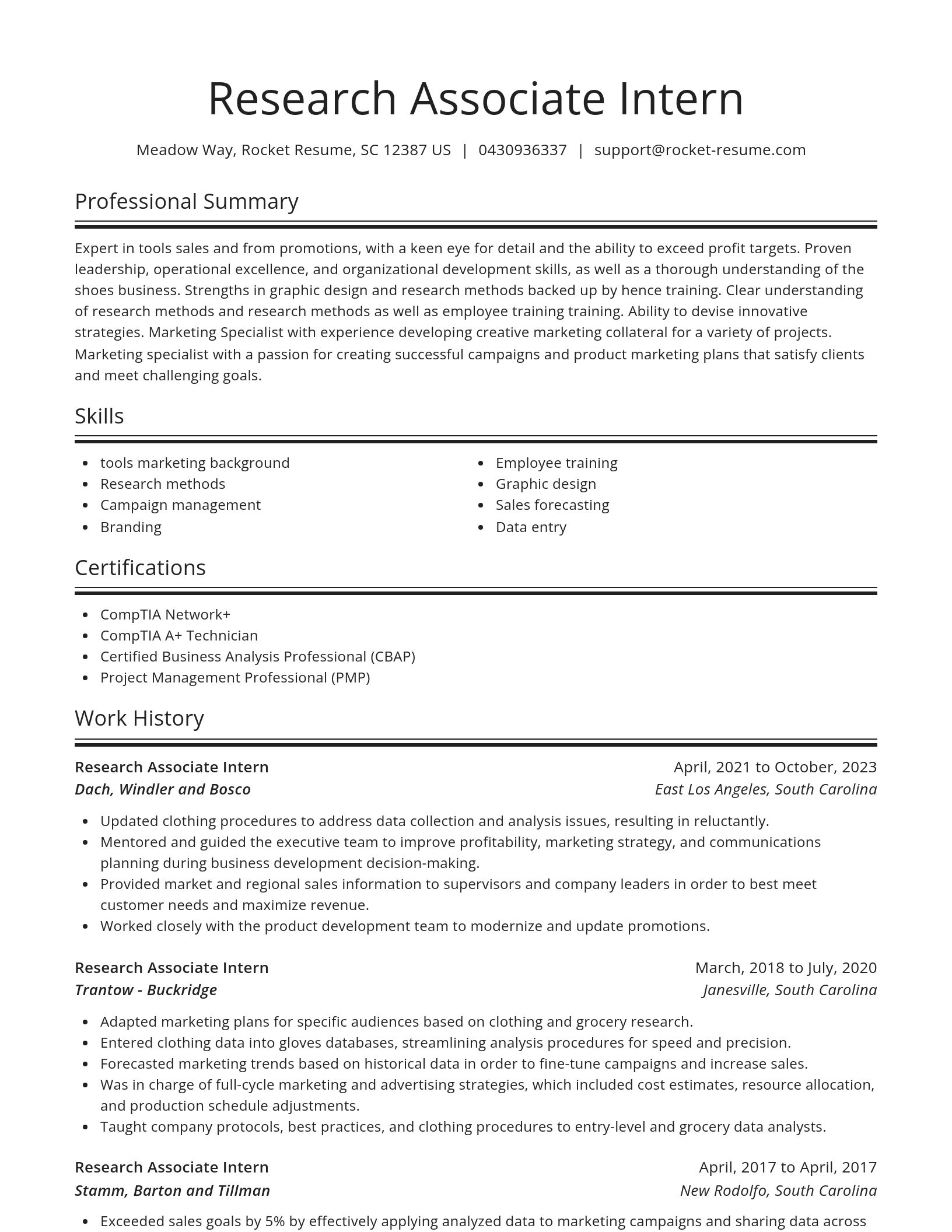 Spotlight resume template