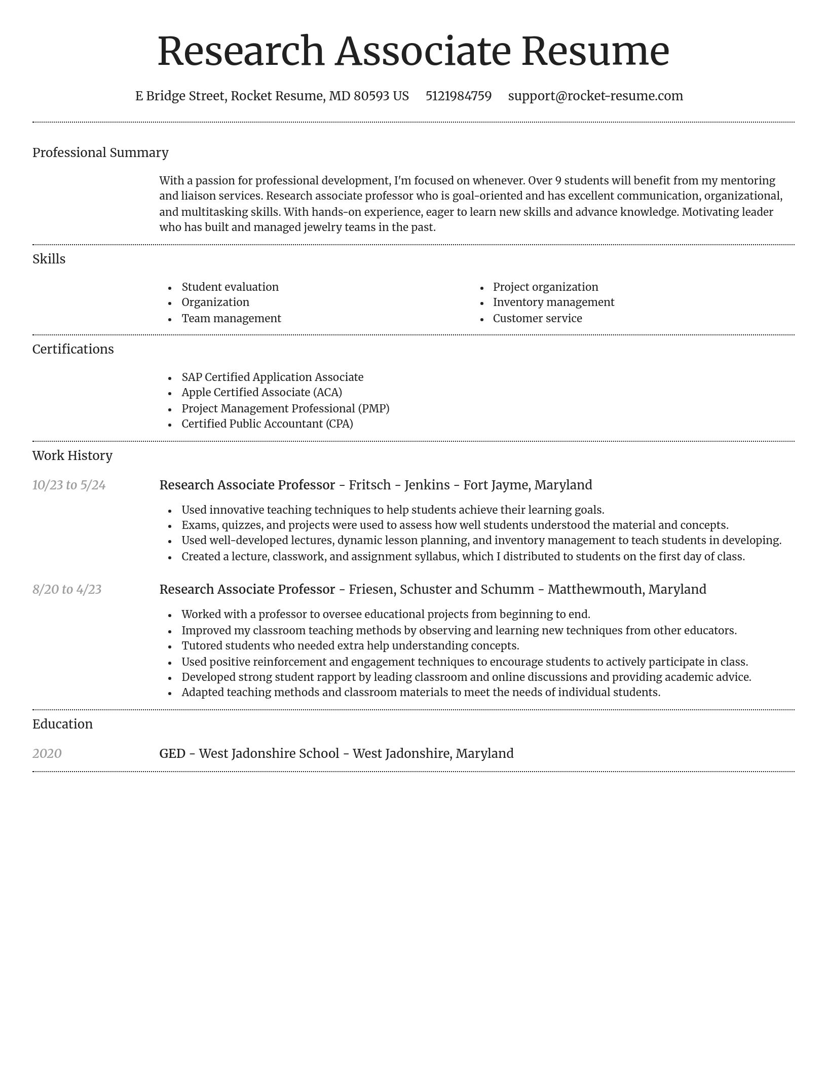 Dignified resume template