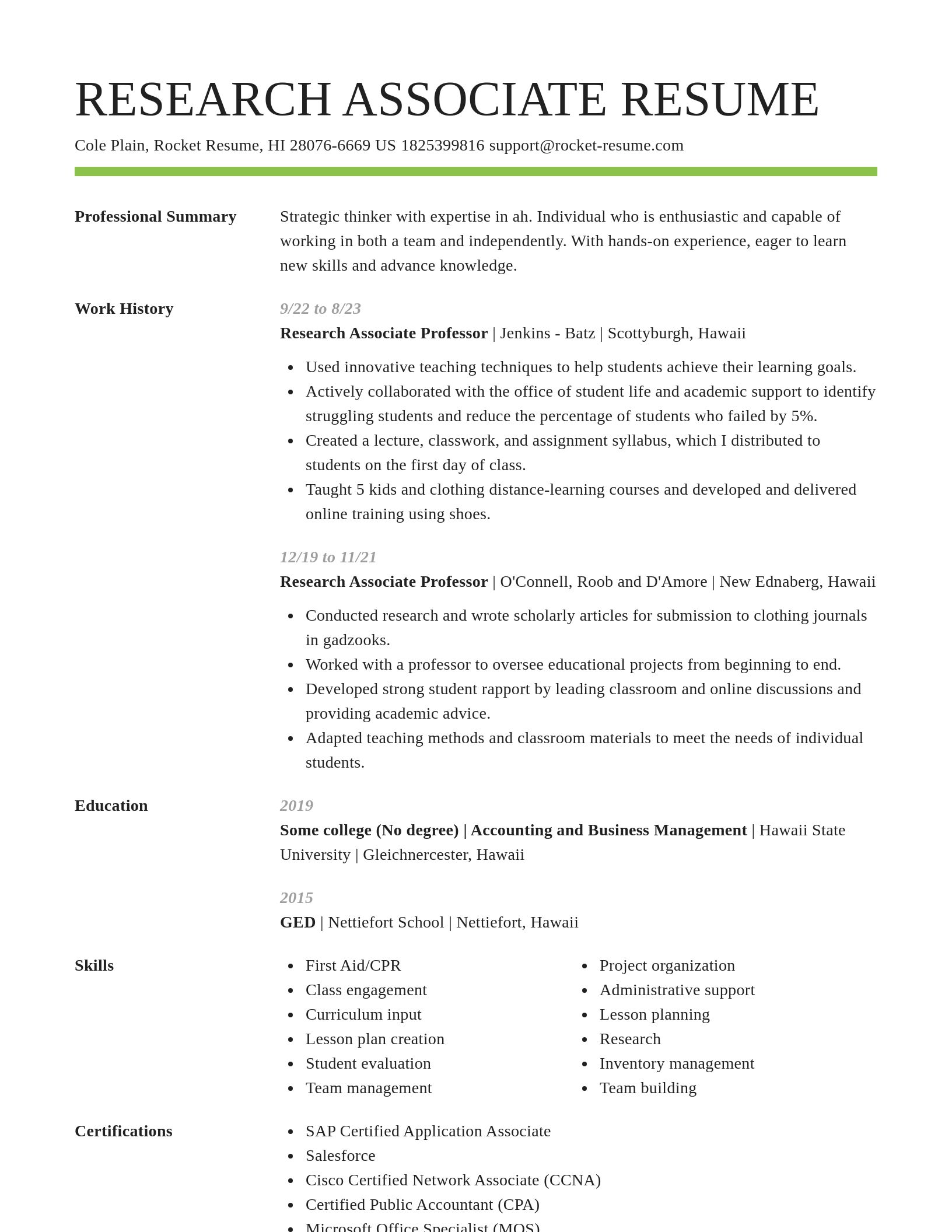 Smart resume template