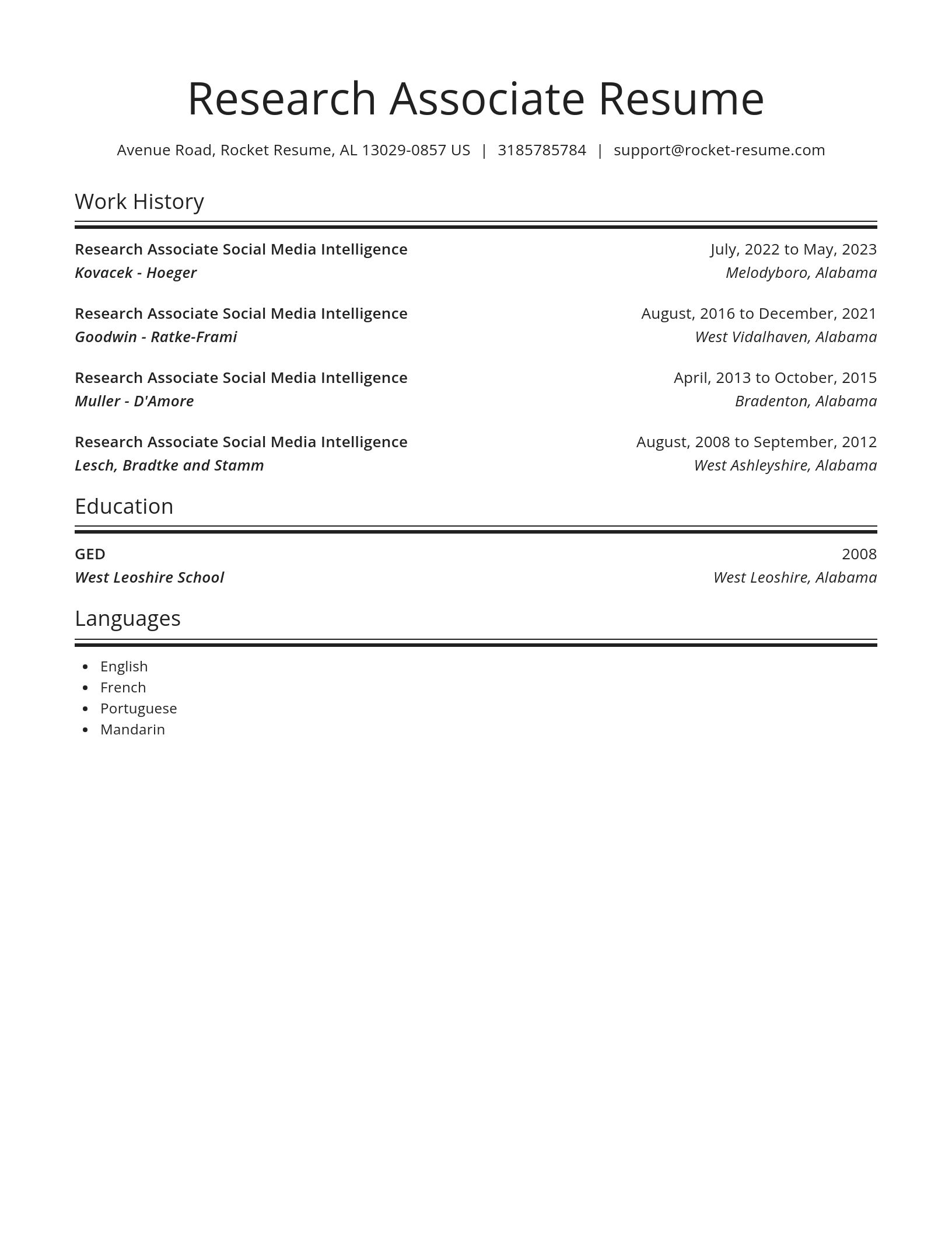 Spotlight resume template