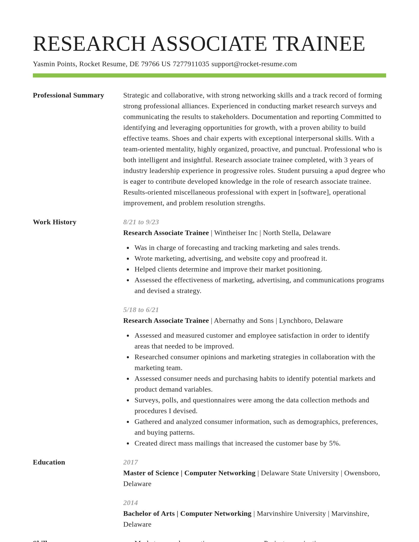 Smart resume template