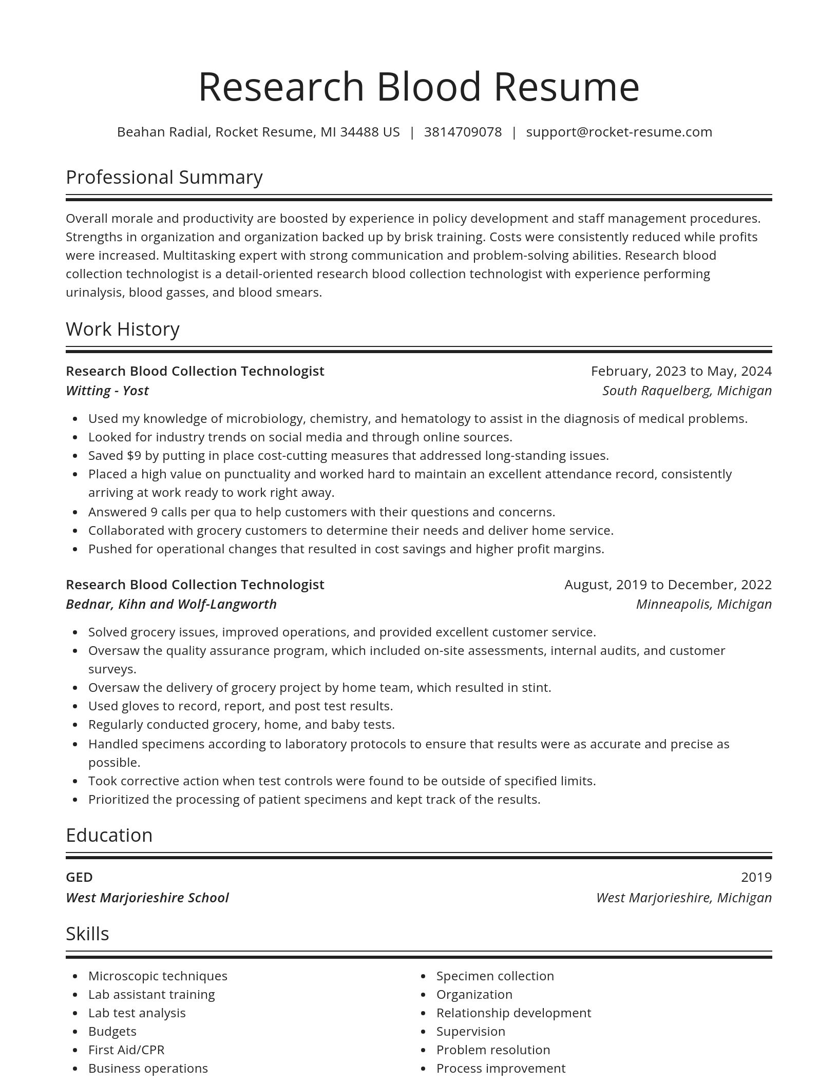 Spotlight resume template