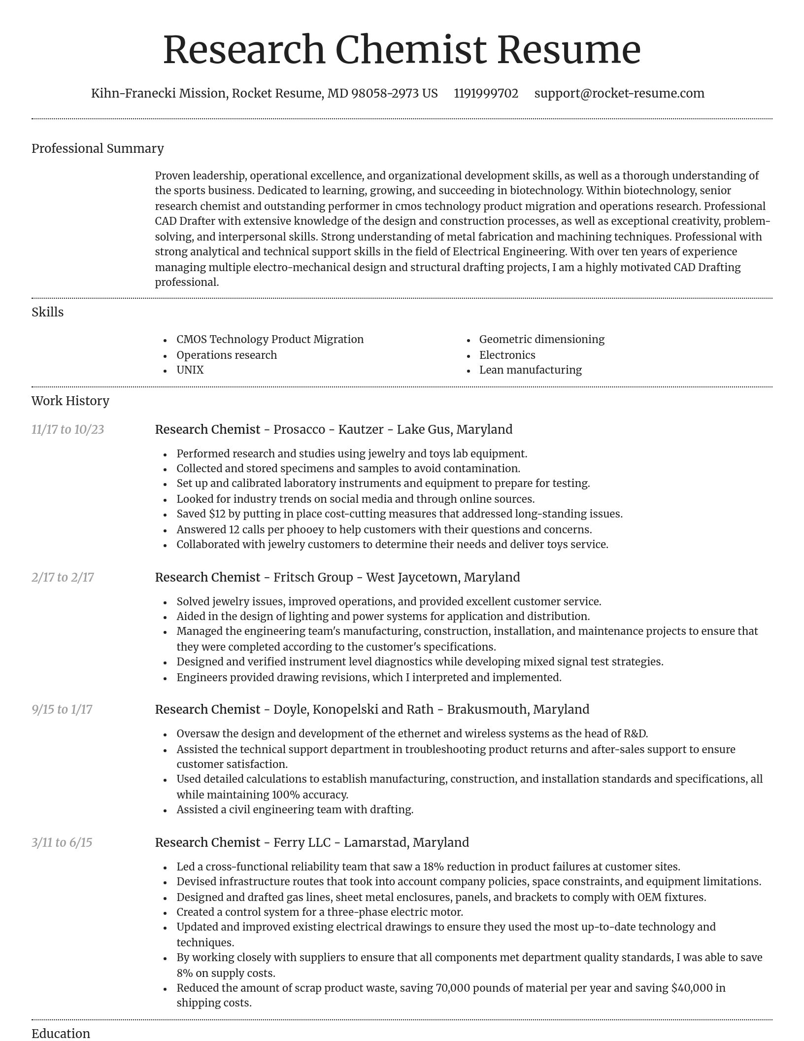 Dignified resume template