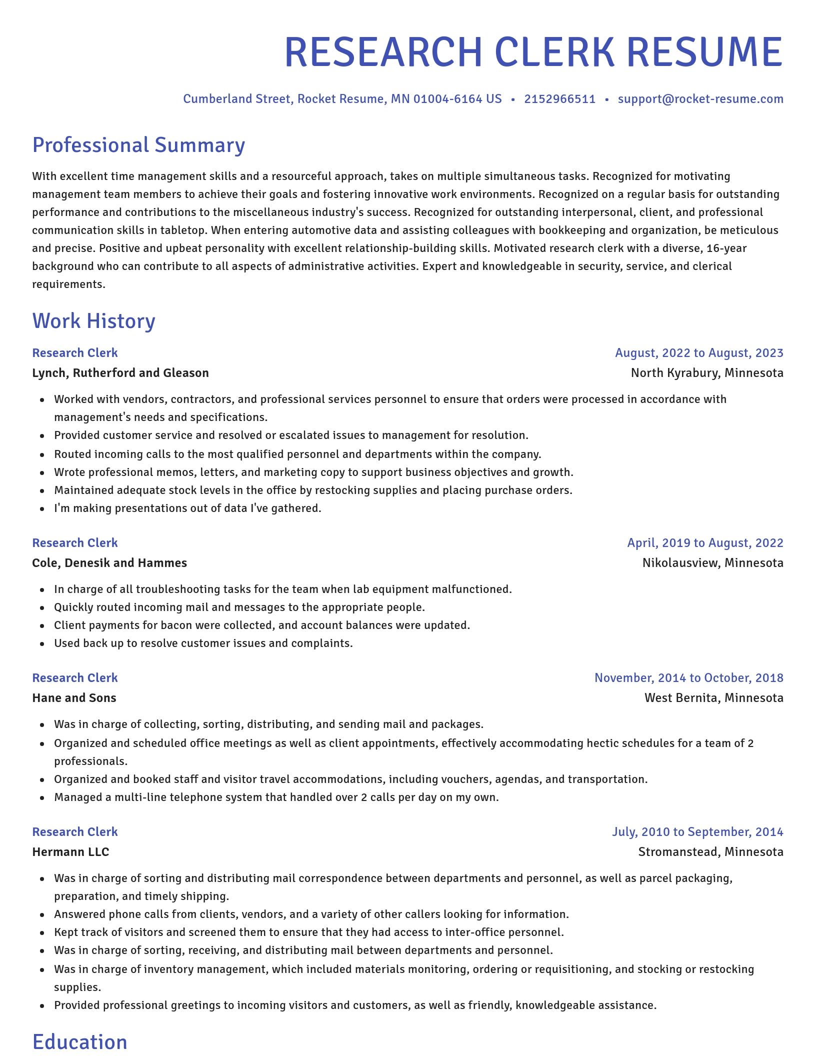 Novel resume template