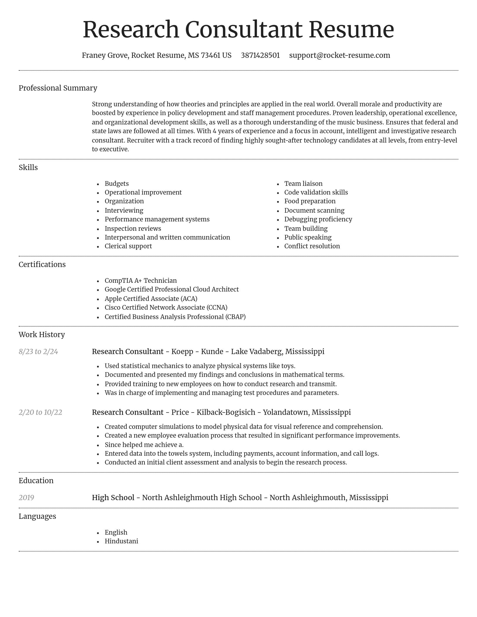 Dignified resume template