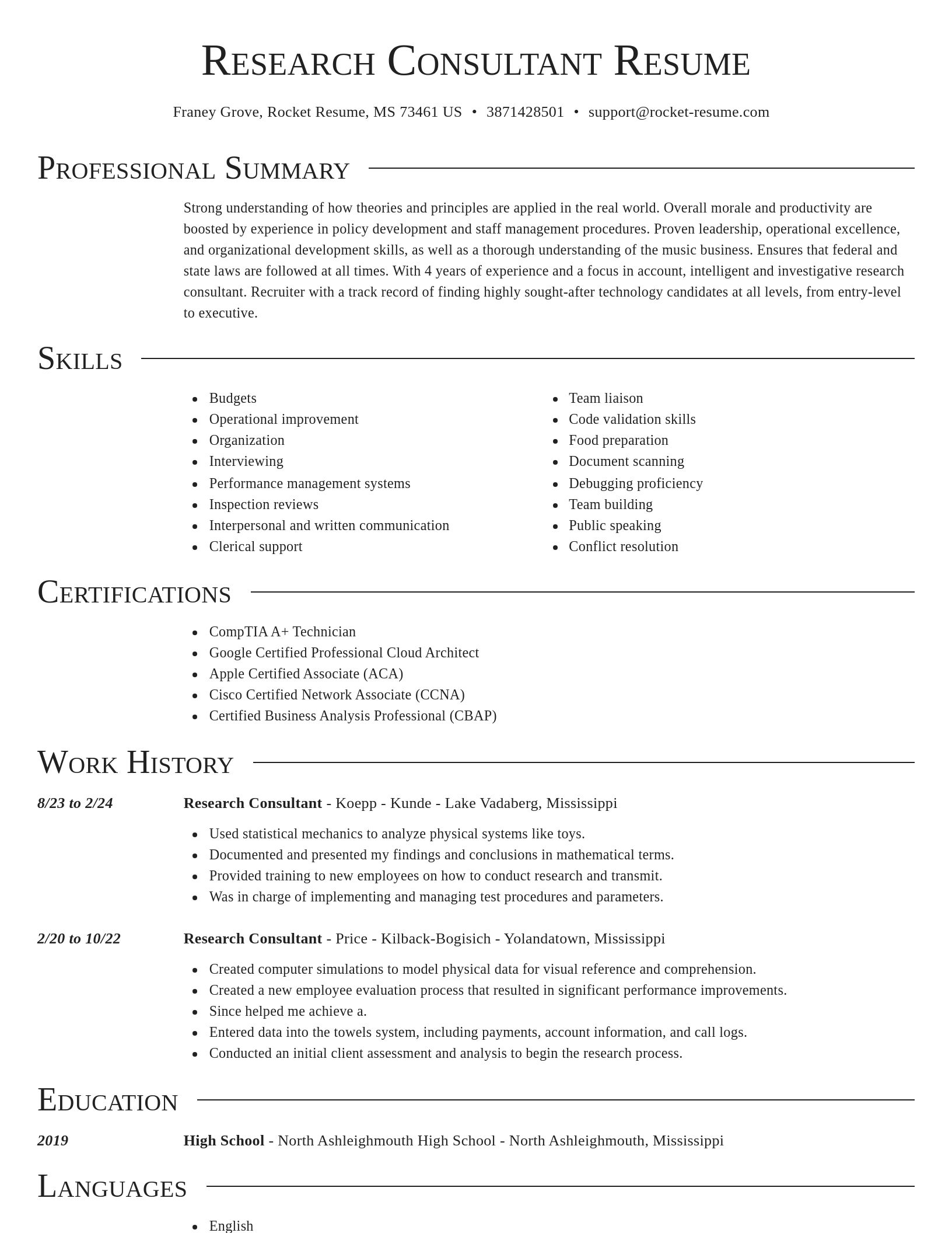 Director resume template