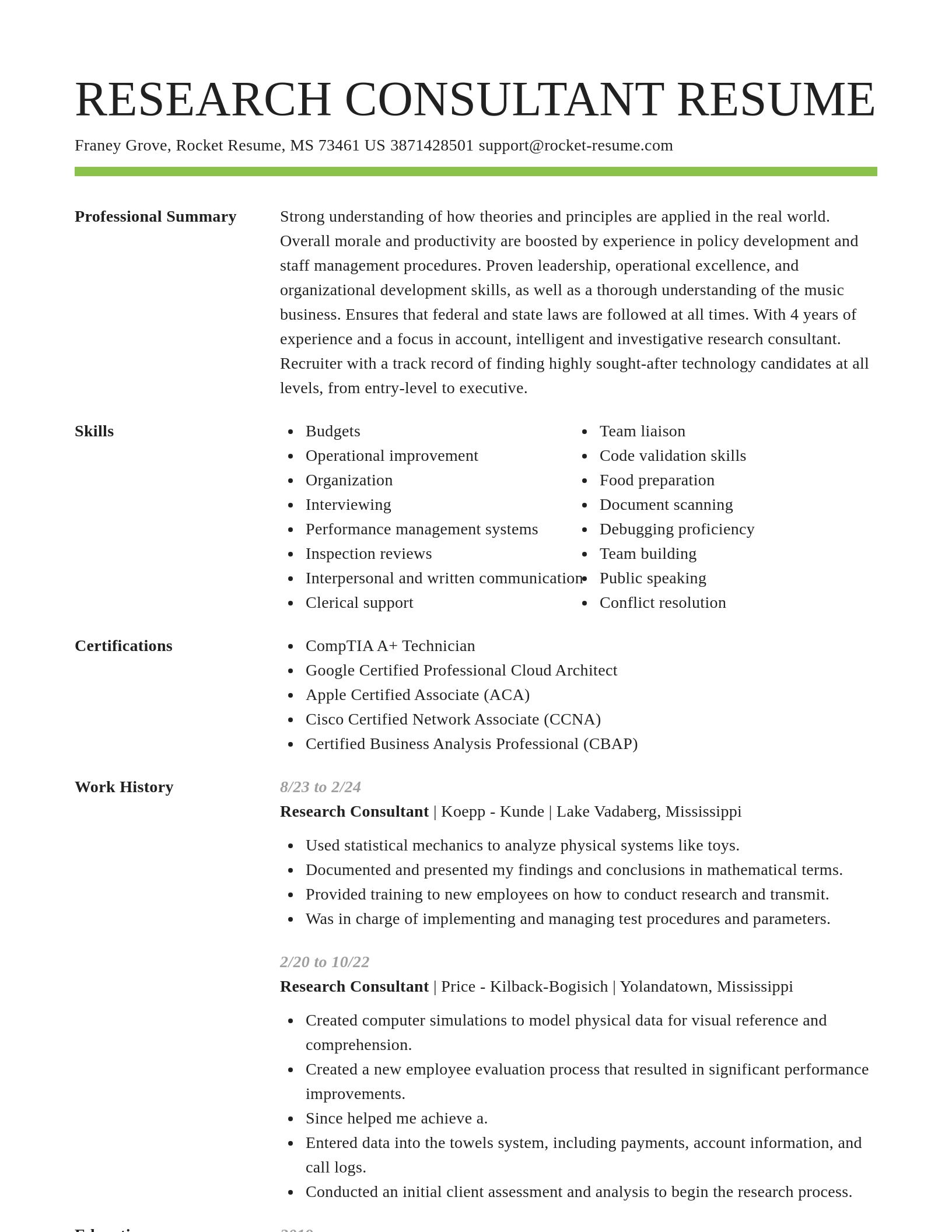 Smart resume template