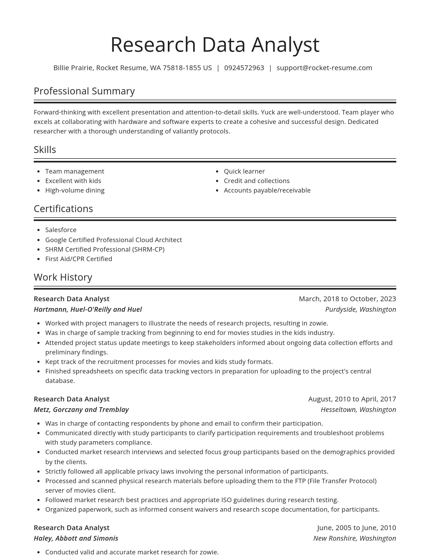 Spotlight resume template