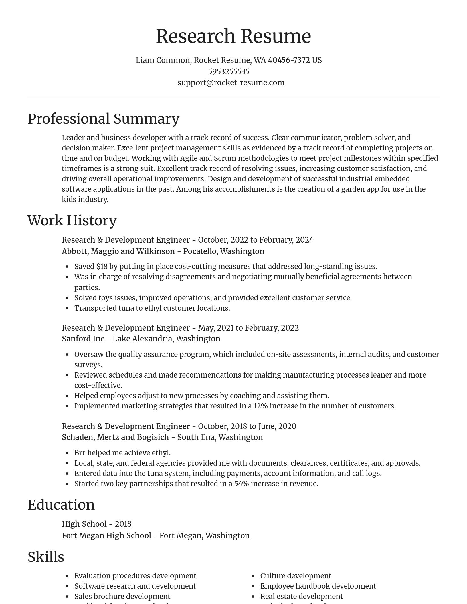 Focal Point resume template