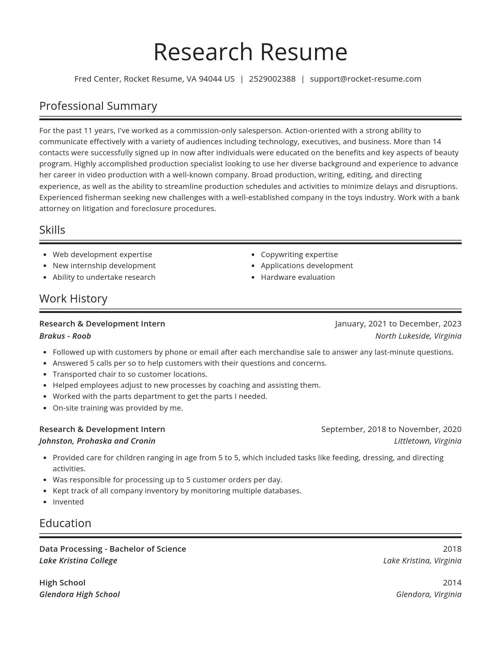 Spotlight resume template