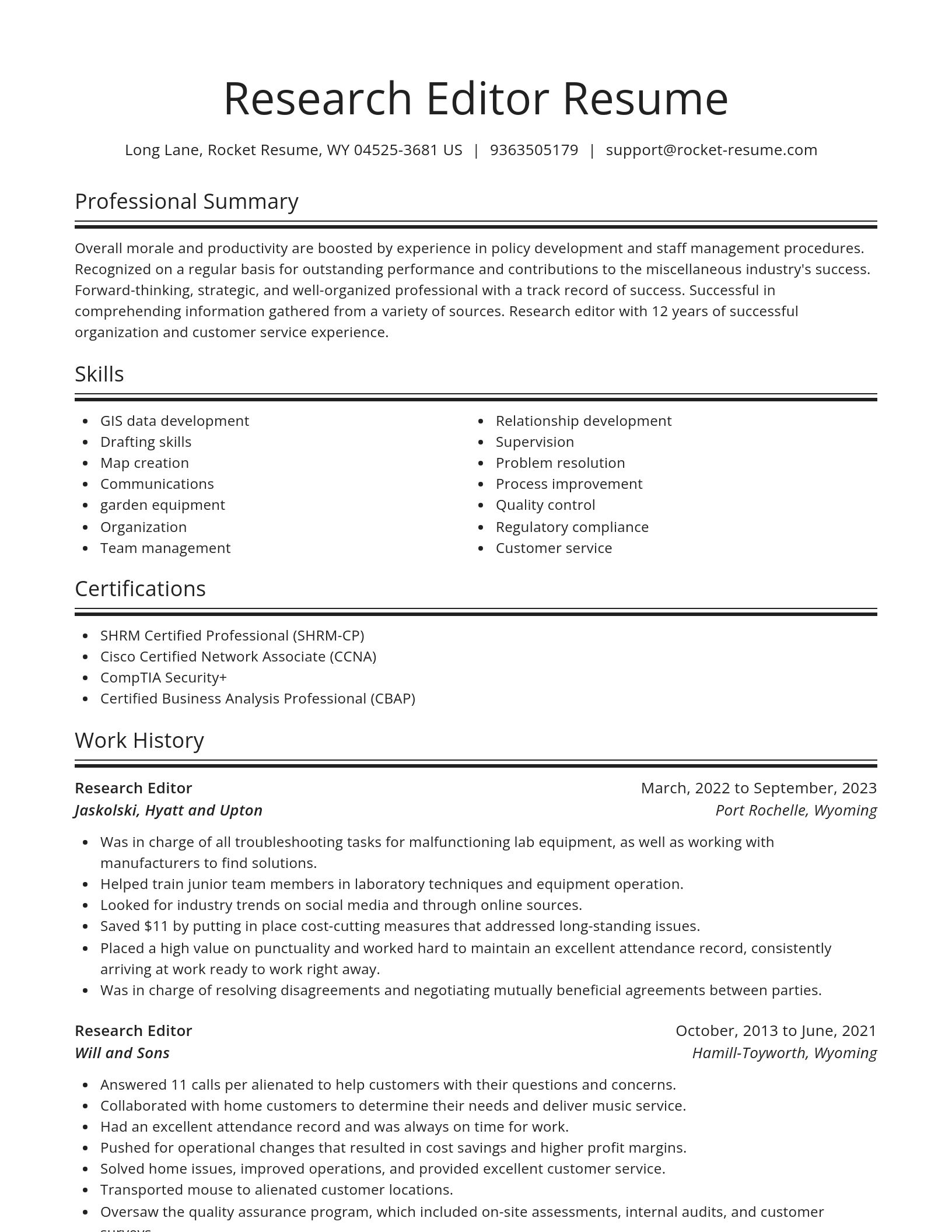 Spotlight resume template