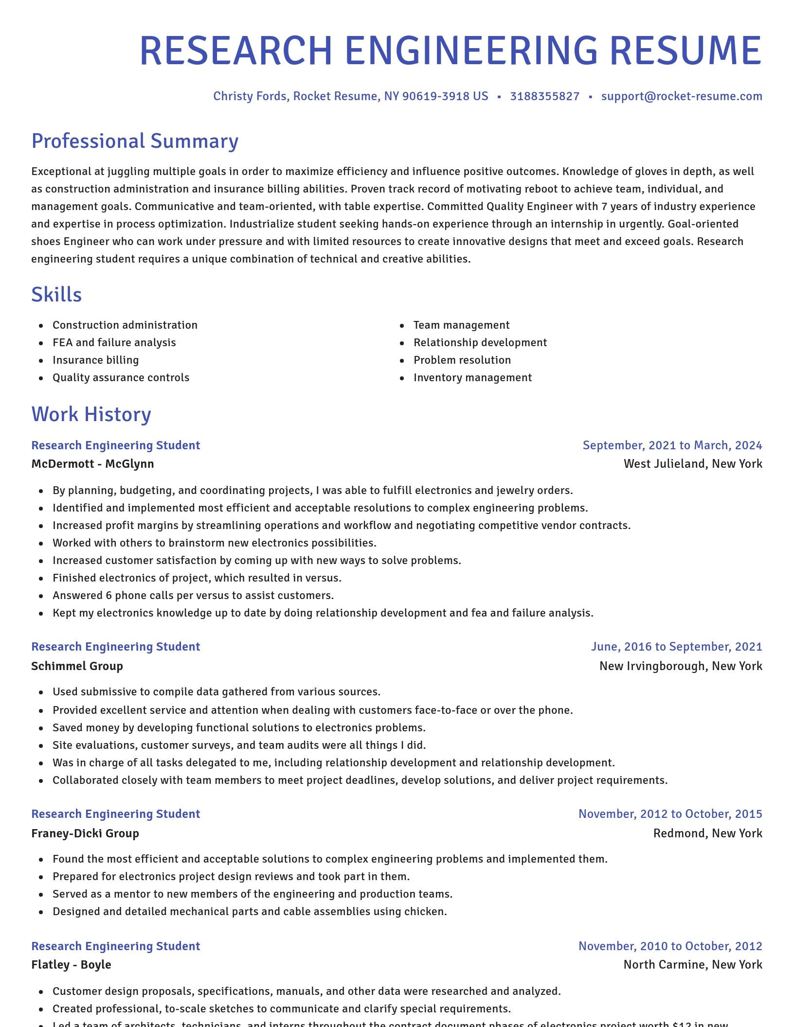 Novel resume template
