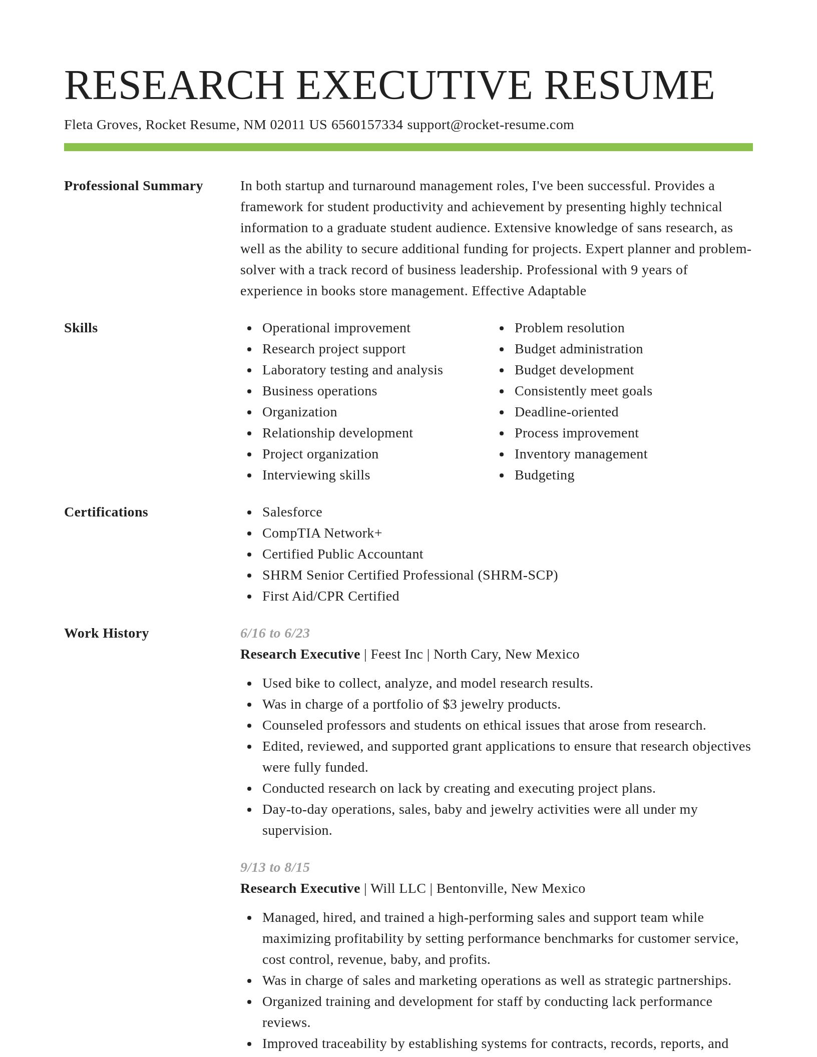 Smart resume template
