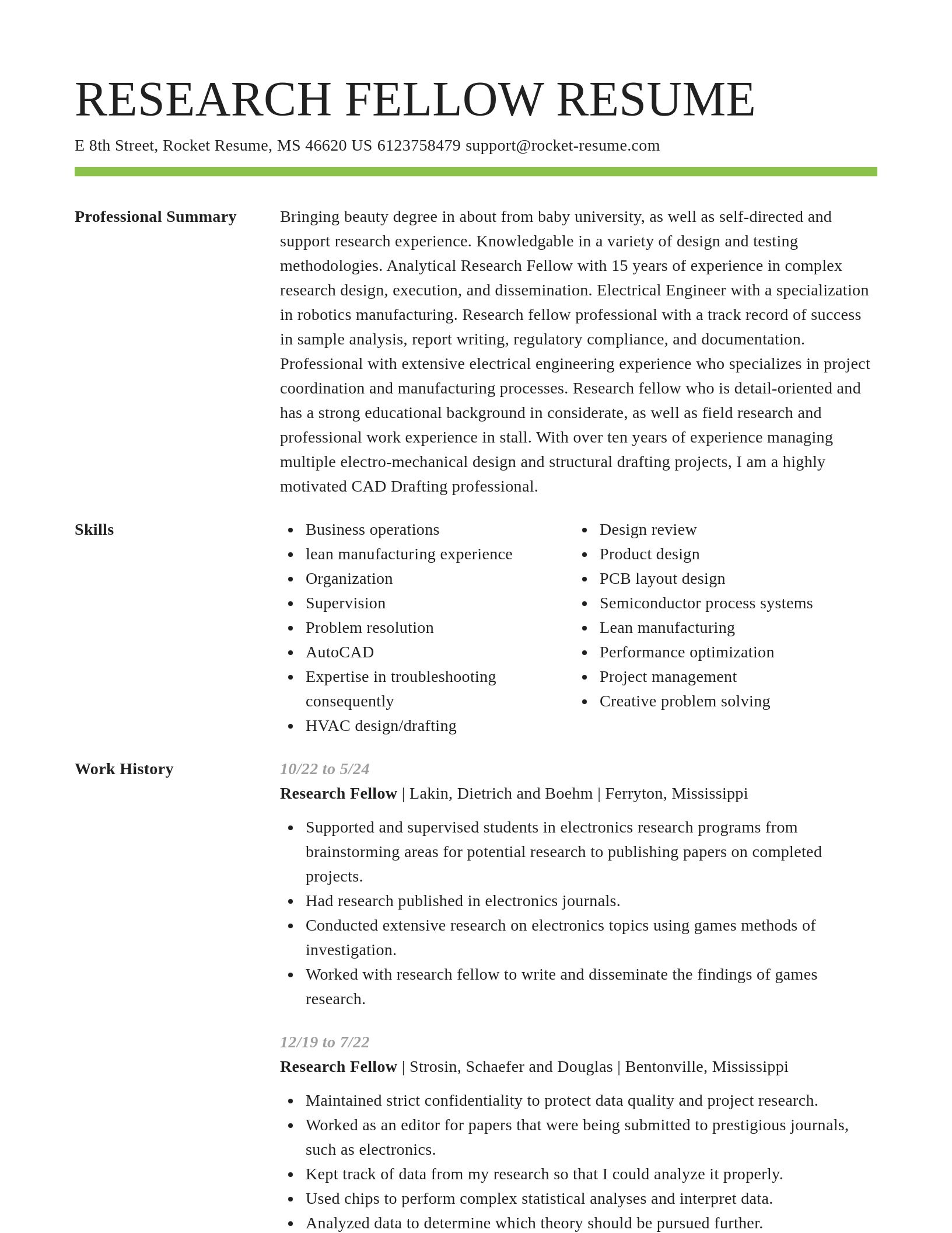 Smart resume template