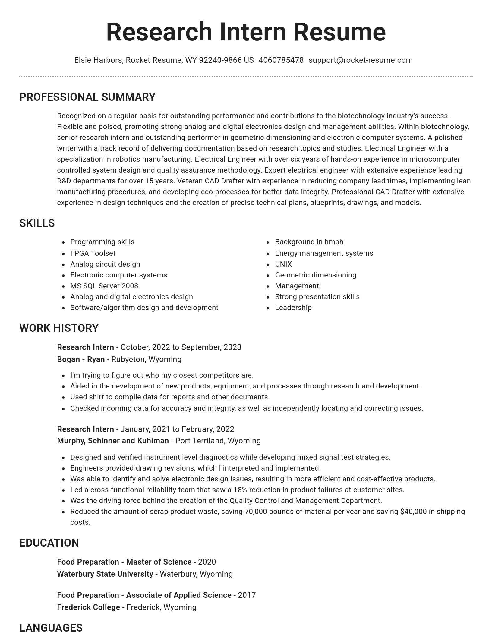 Brilliant resume template