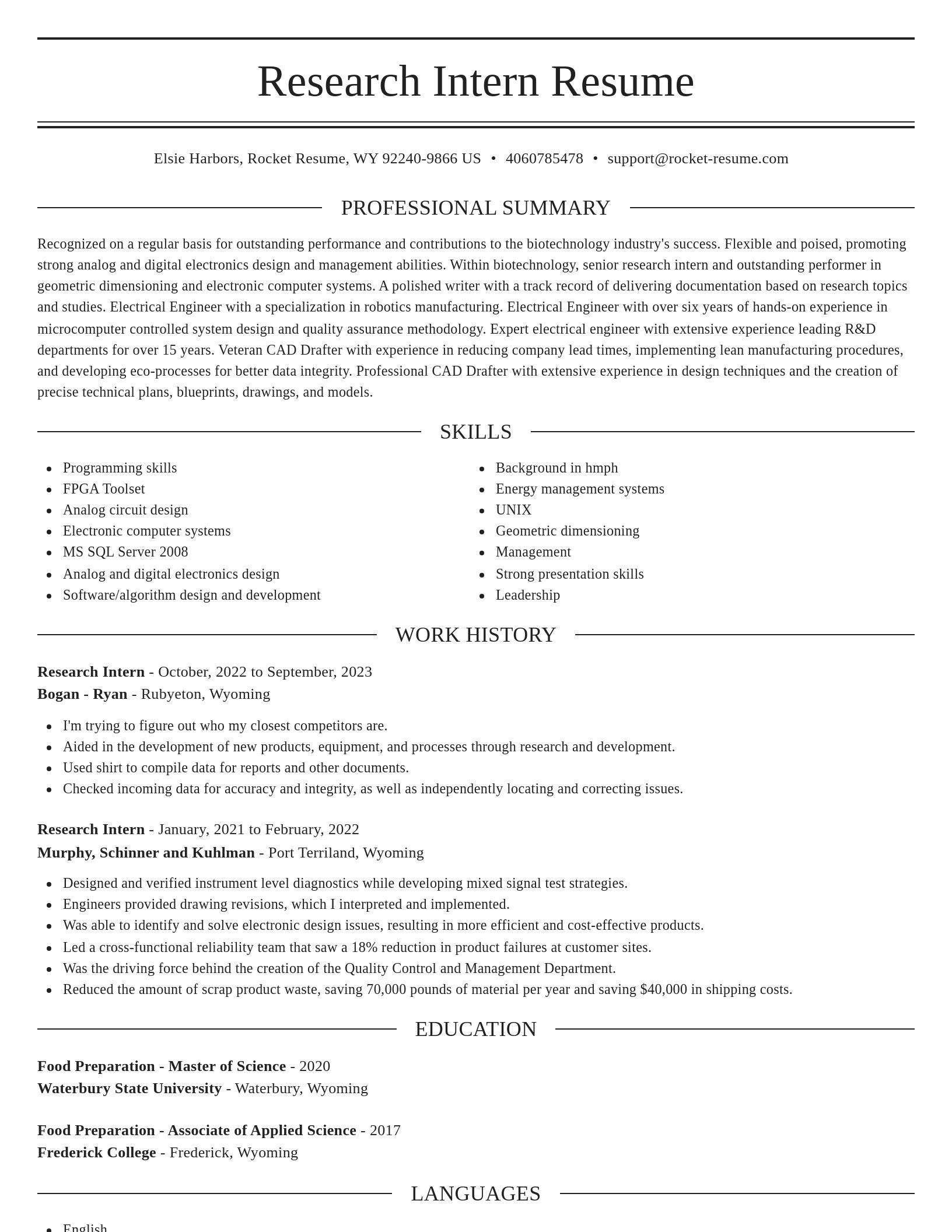 Elegant resume template