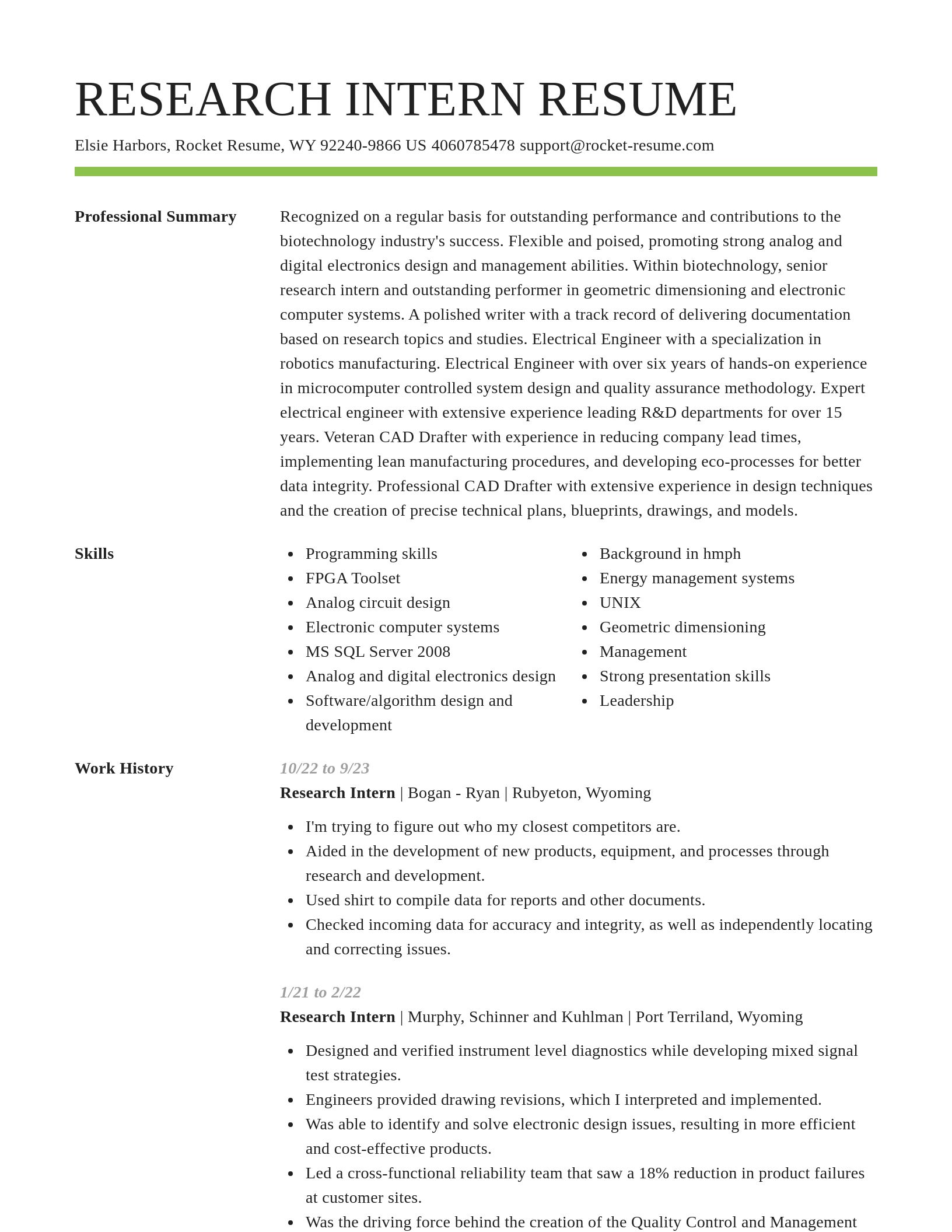 Smart resume template