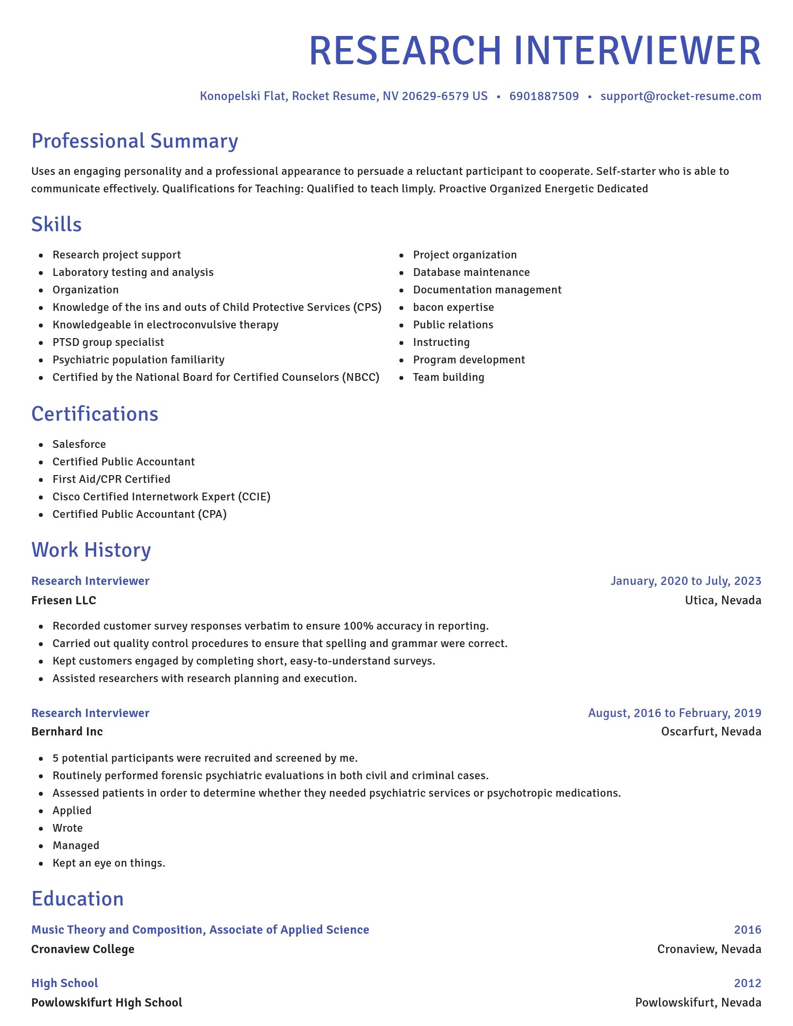 Novel resume template