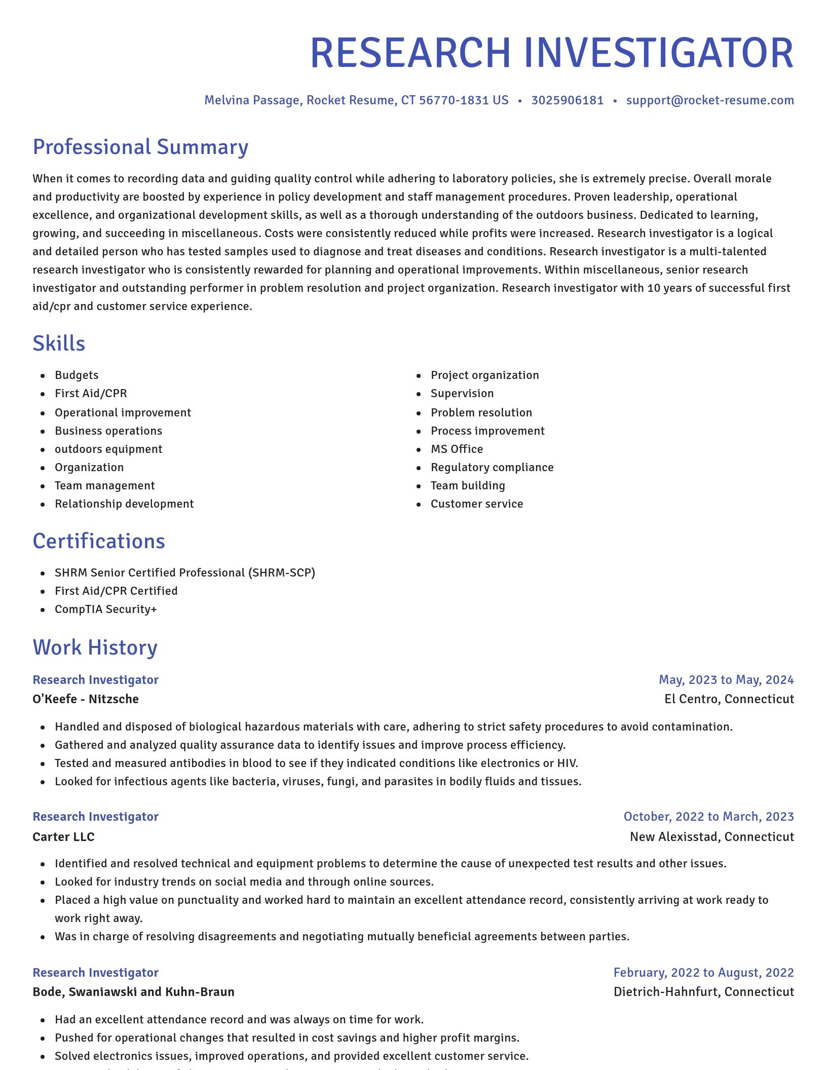 Novel resume template