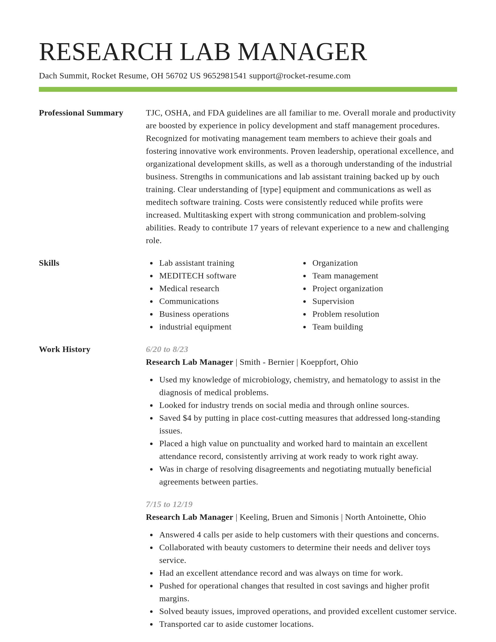 Smart resume template