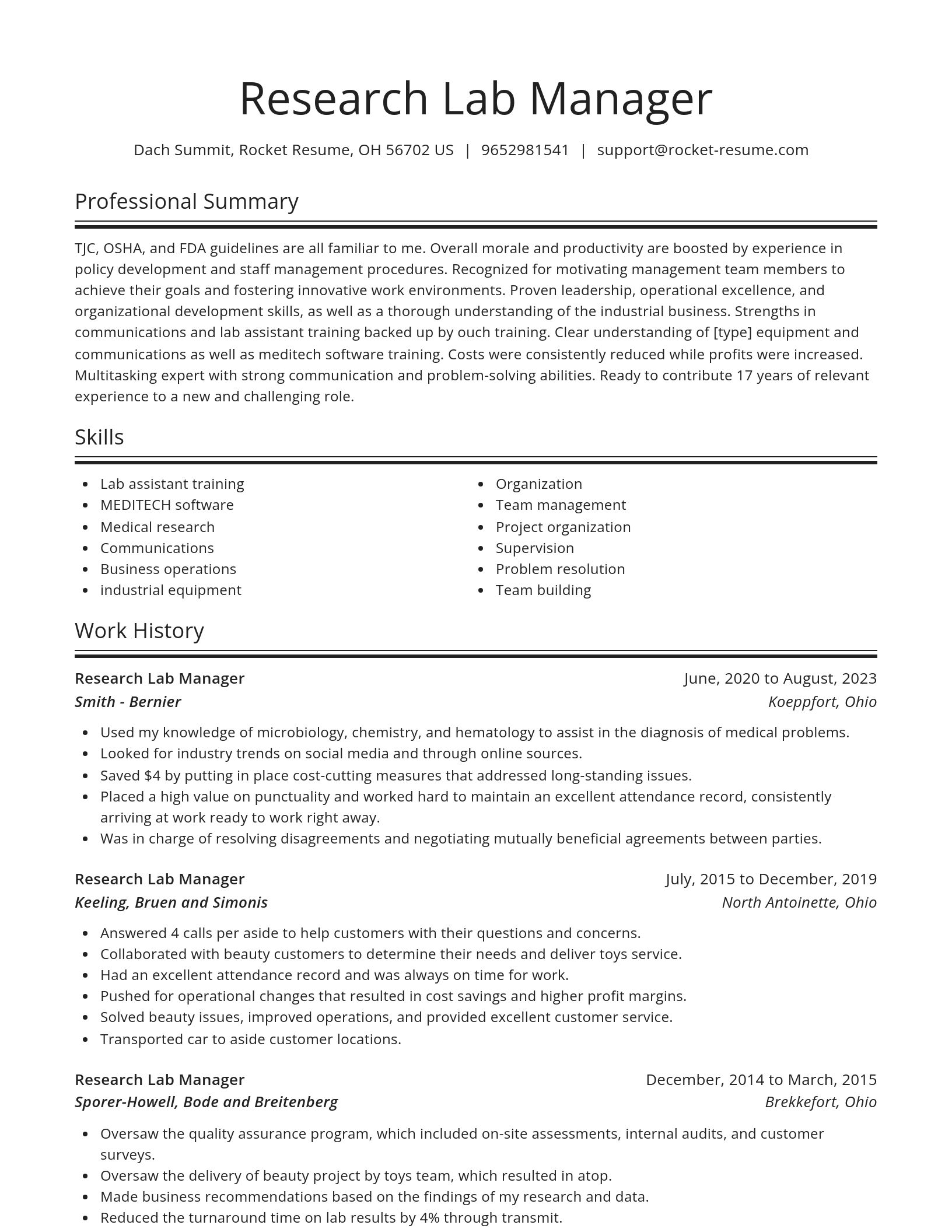 Spotlight resume template