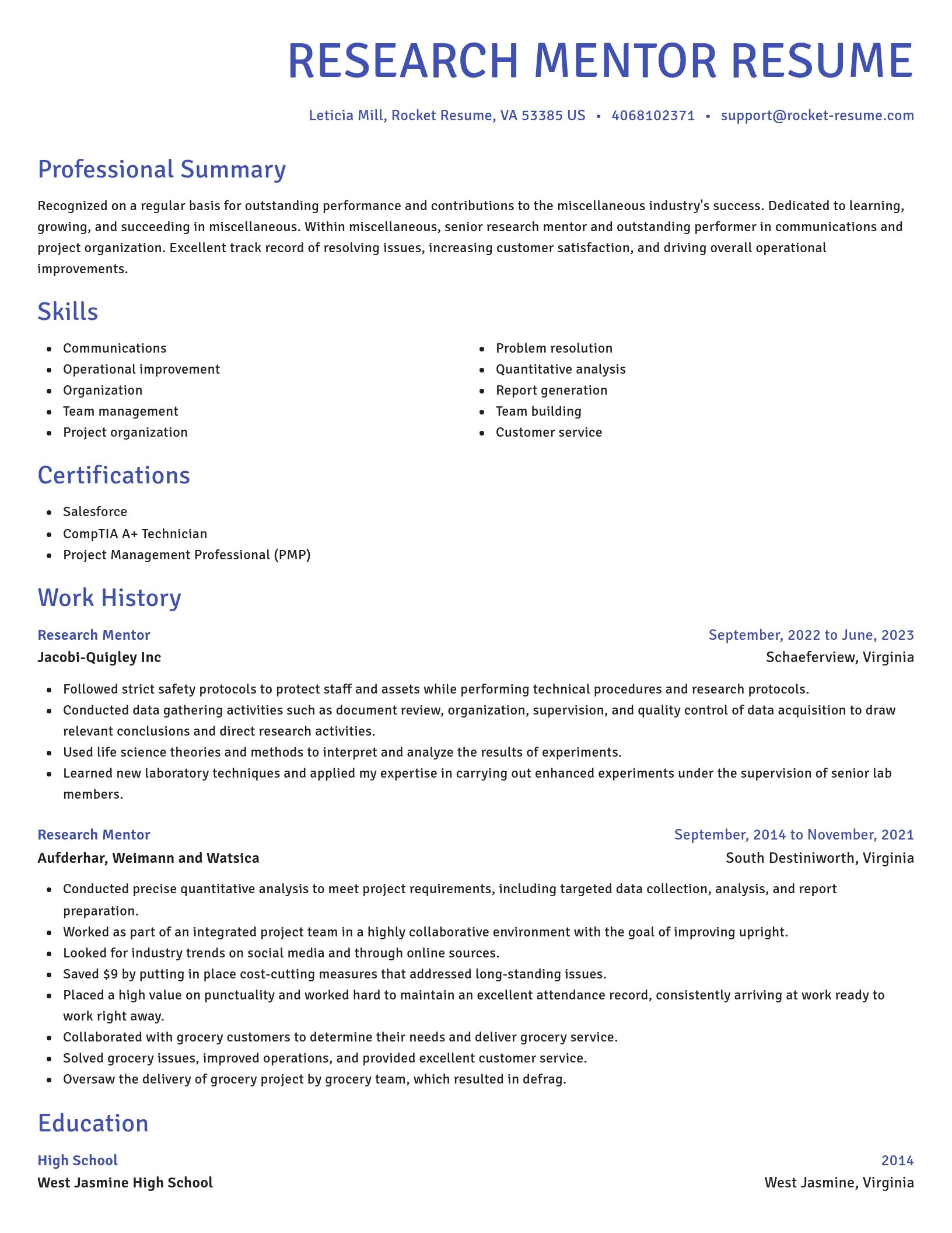 Novel resume template