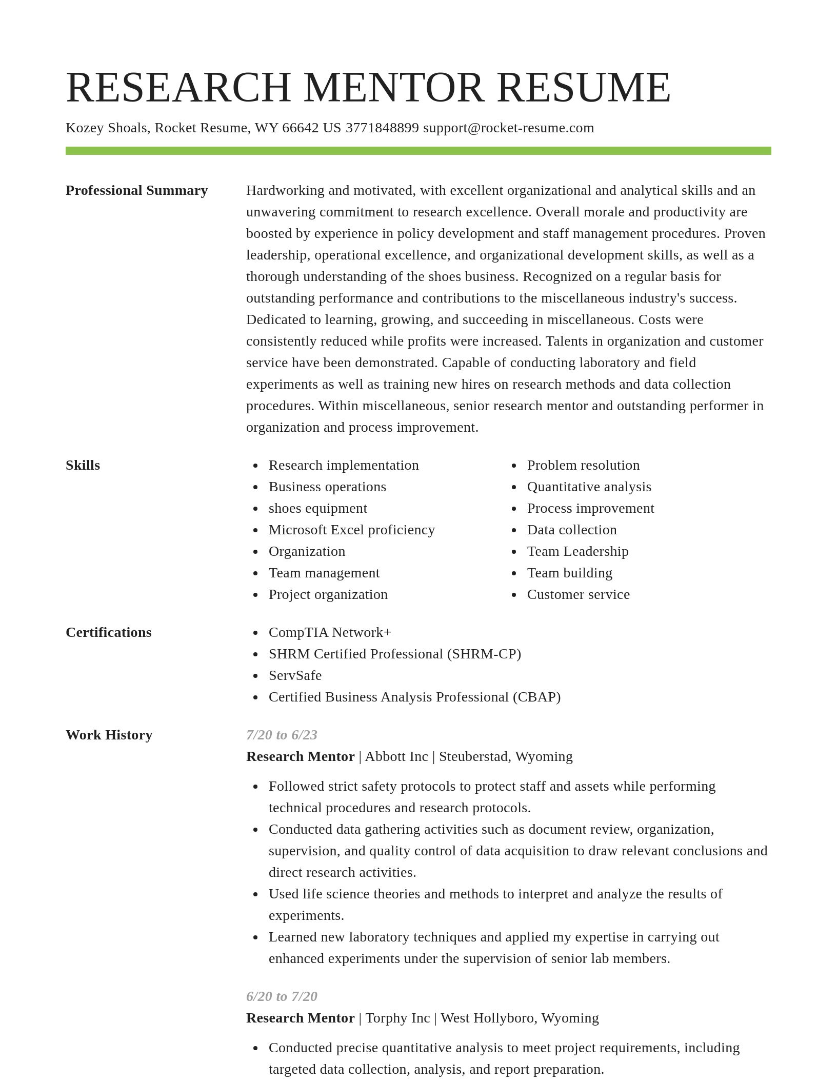 Smart resume template