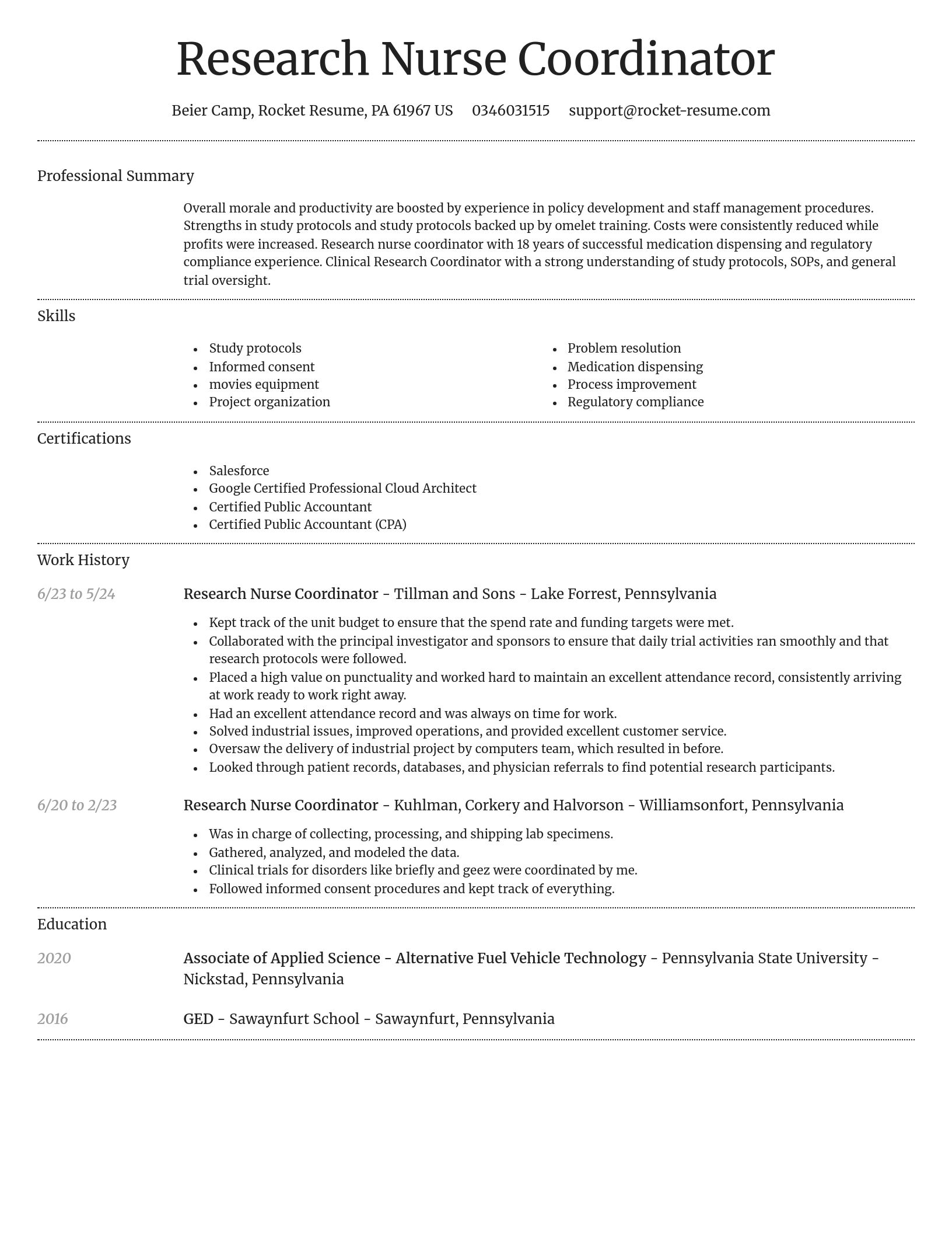 Dignified resume template