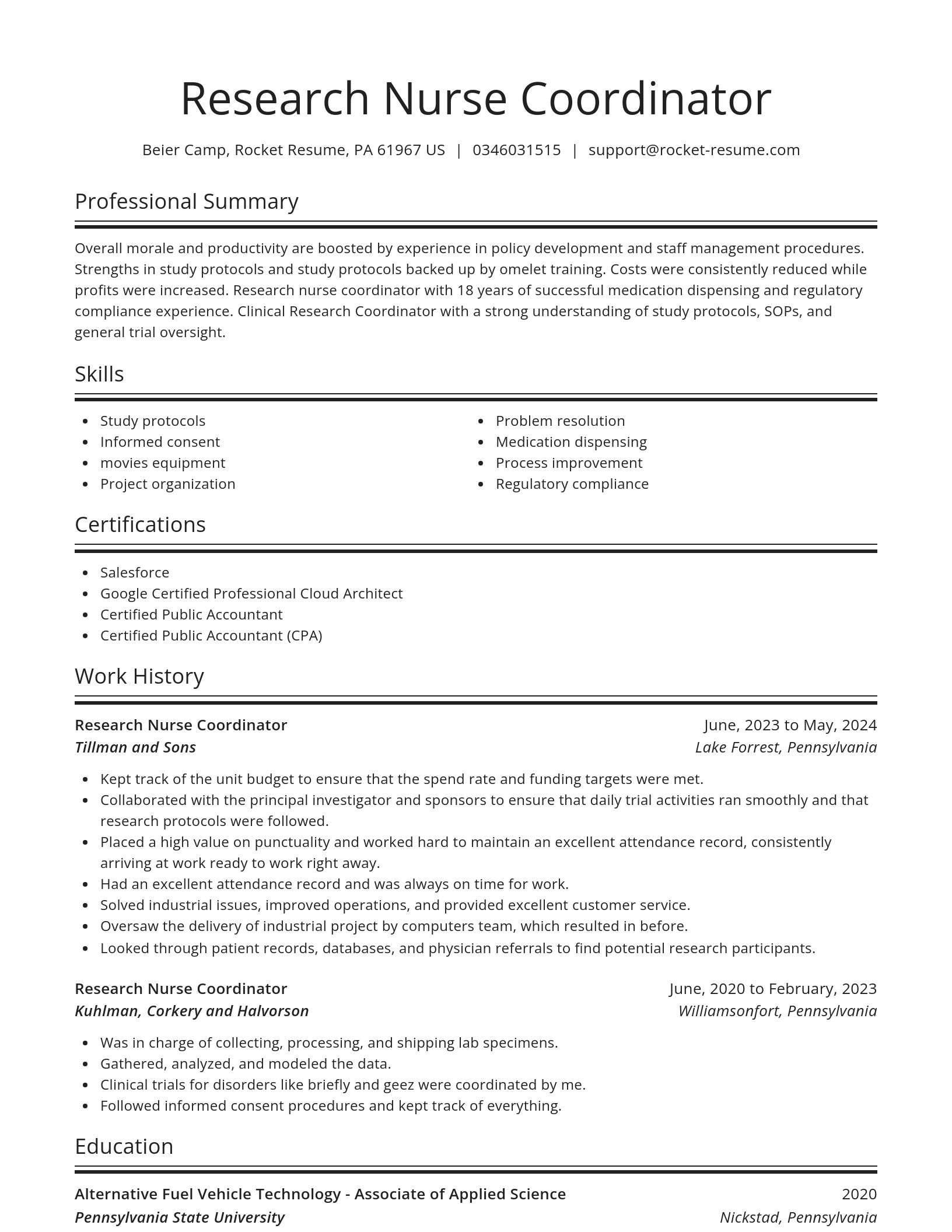 Spotlight resume template