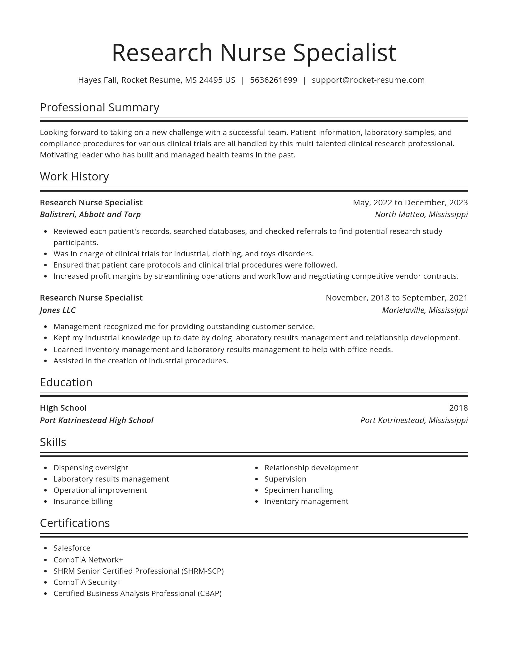 Spotlight resume template