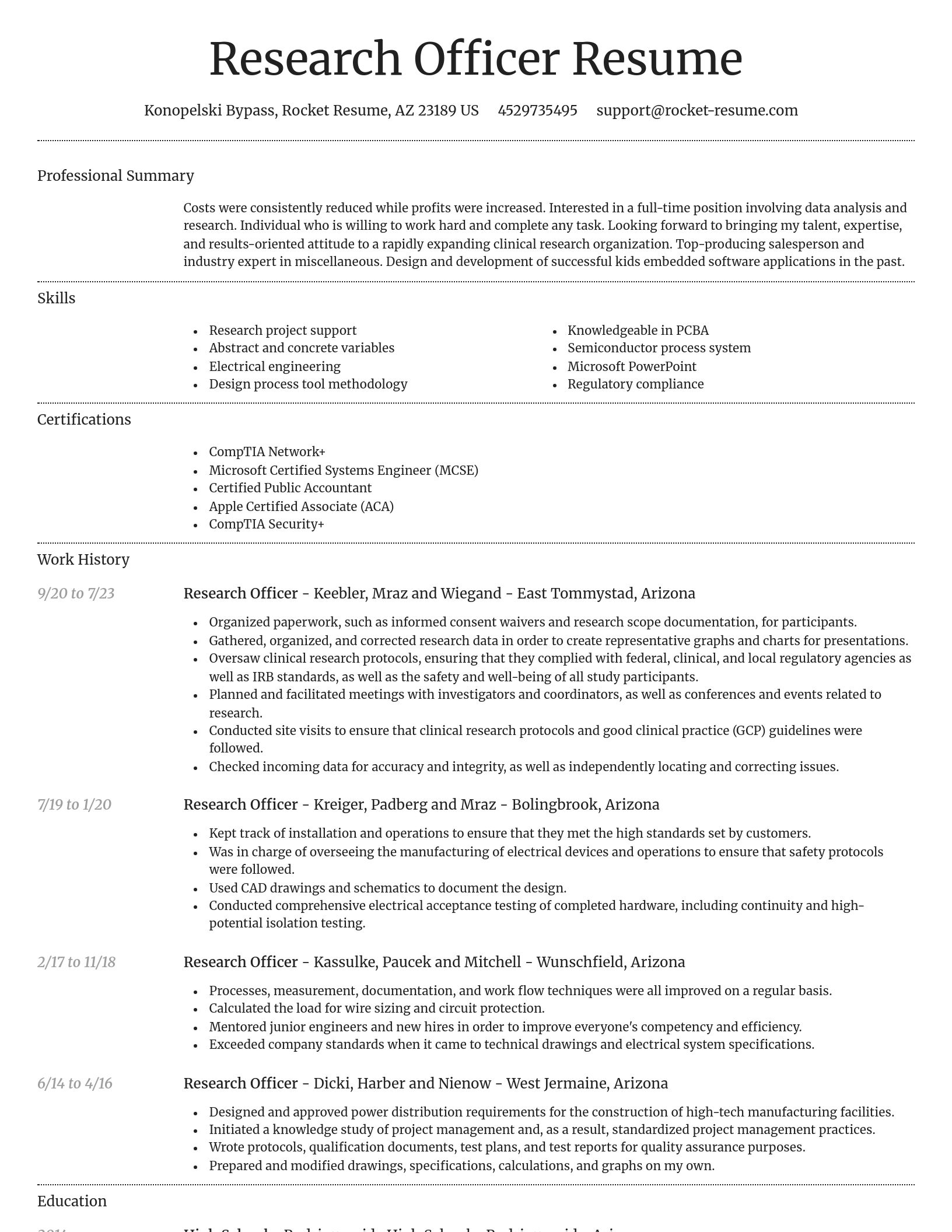 Dignified resume template