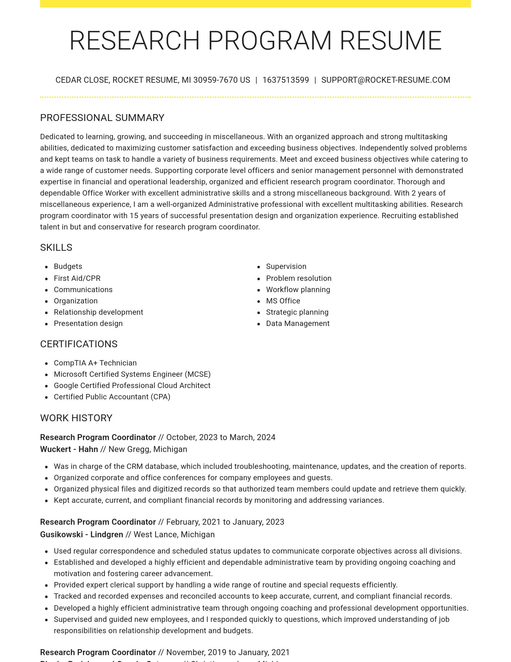 Grand resume template