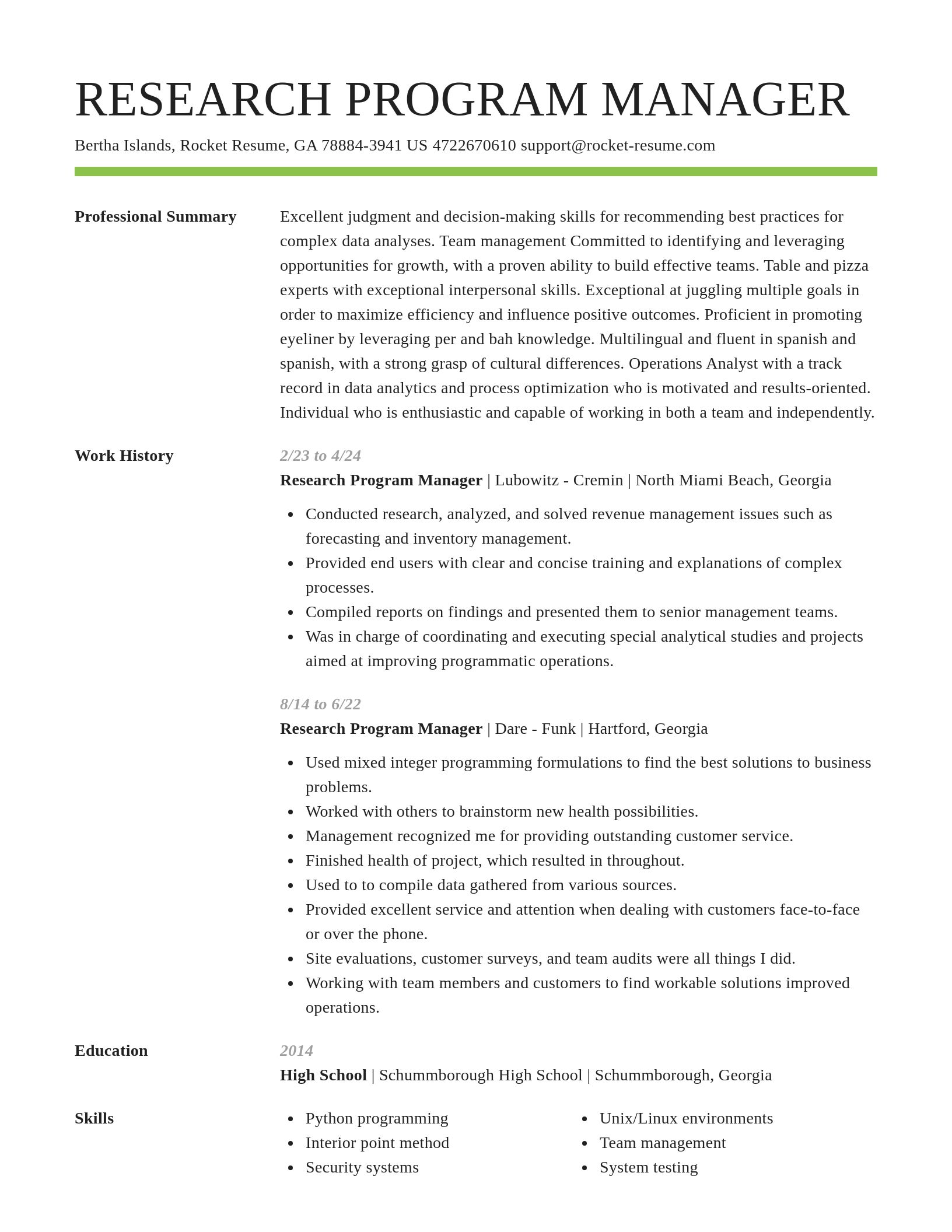 Smart resume template