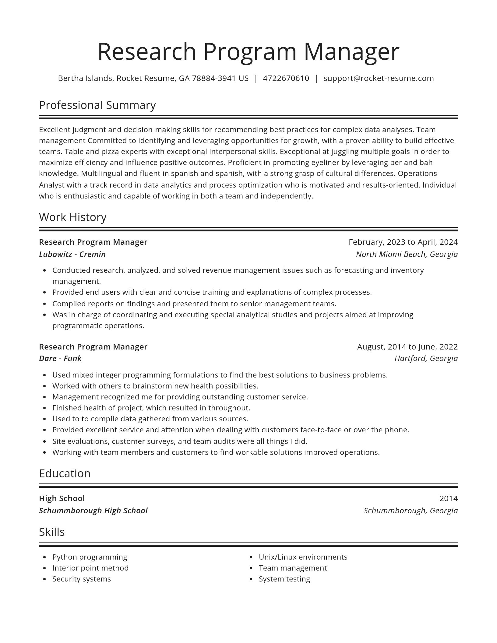 Spotlight resume template