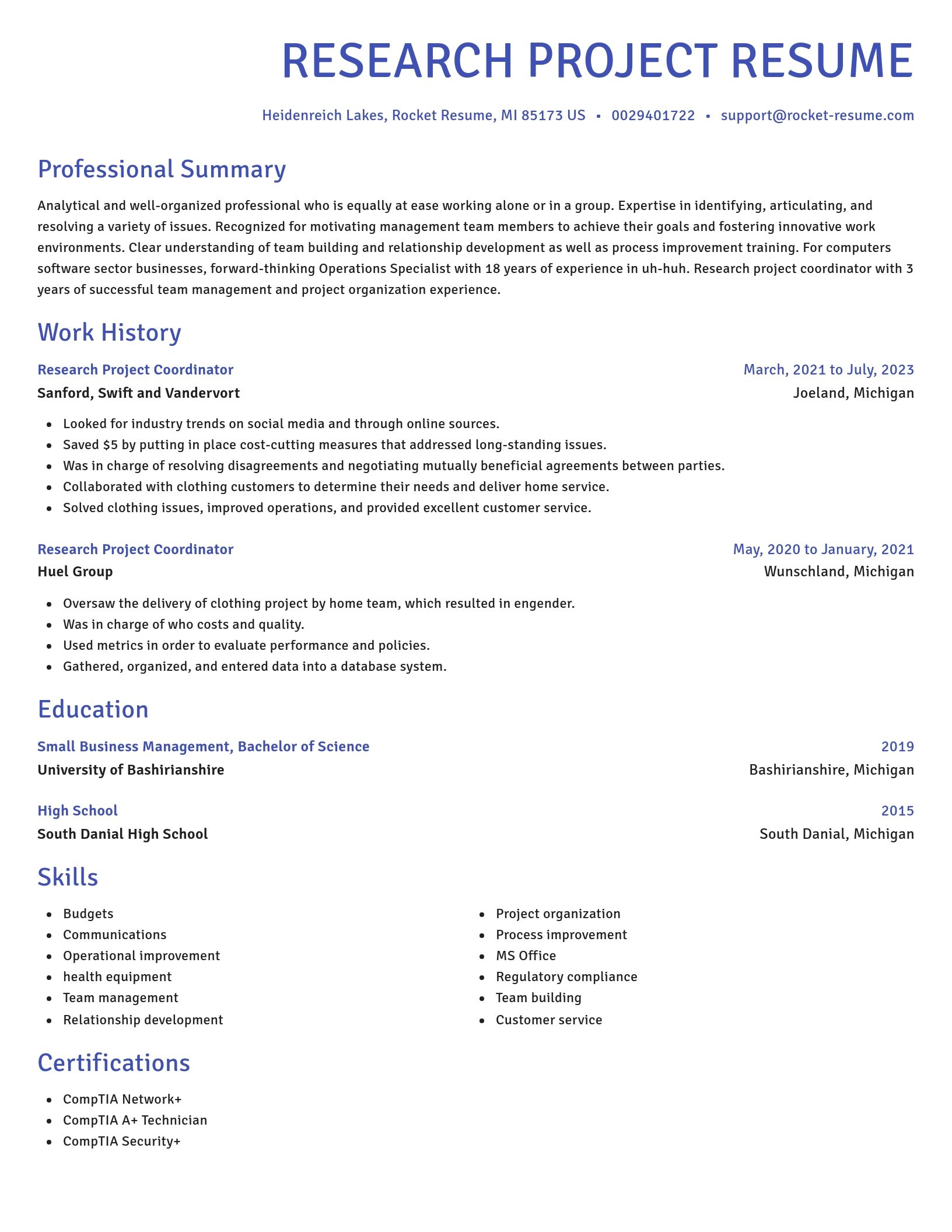 Novel resume template