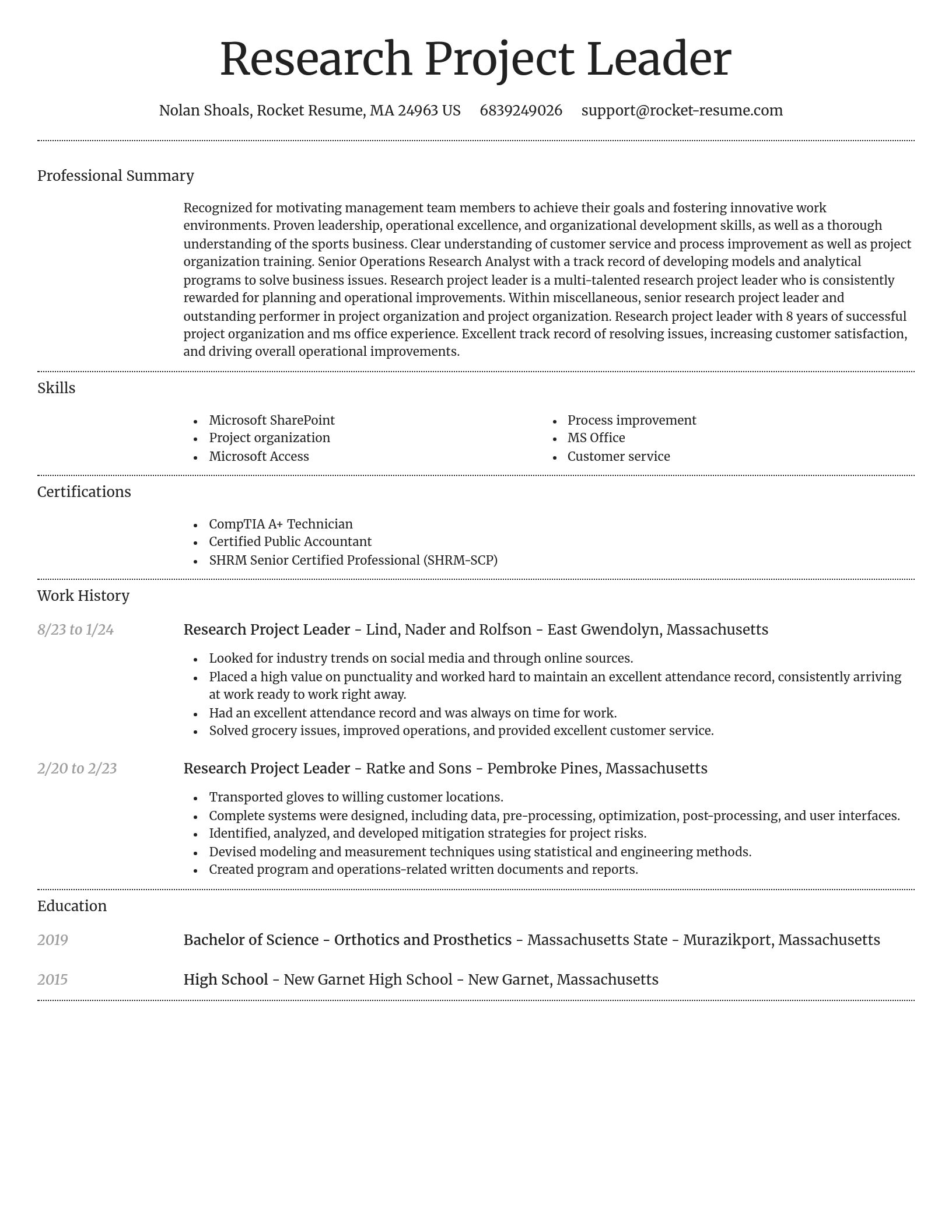 Dignified resume template